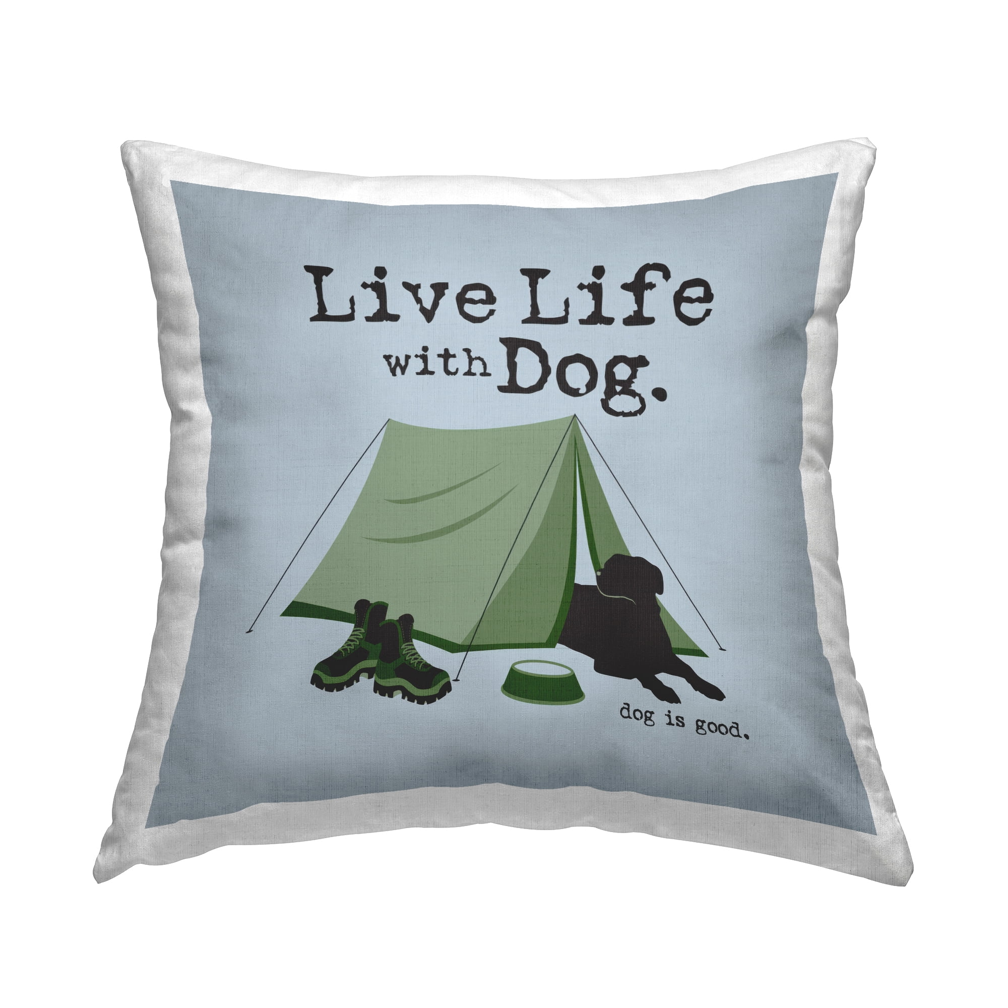 Stupell Industries Camping with Dog Decorative Printed Throw Pillow Design by Dog Is Good.