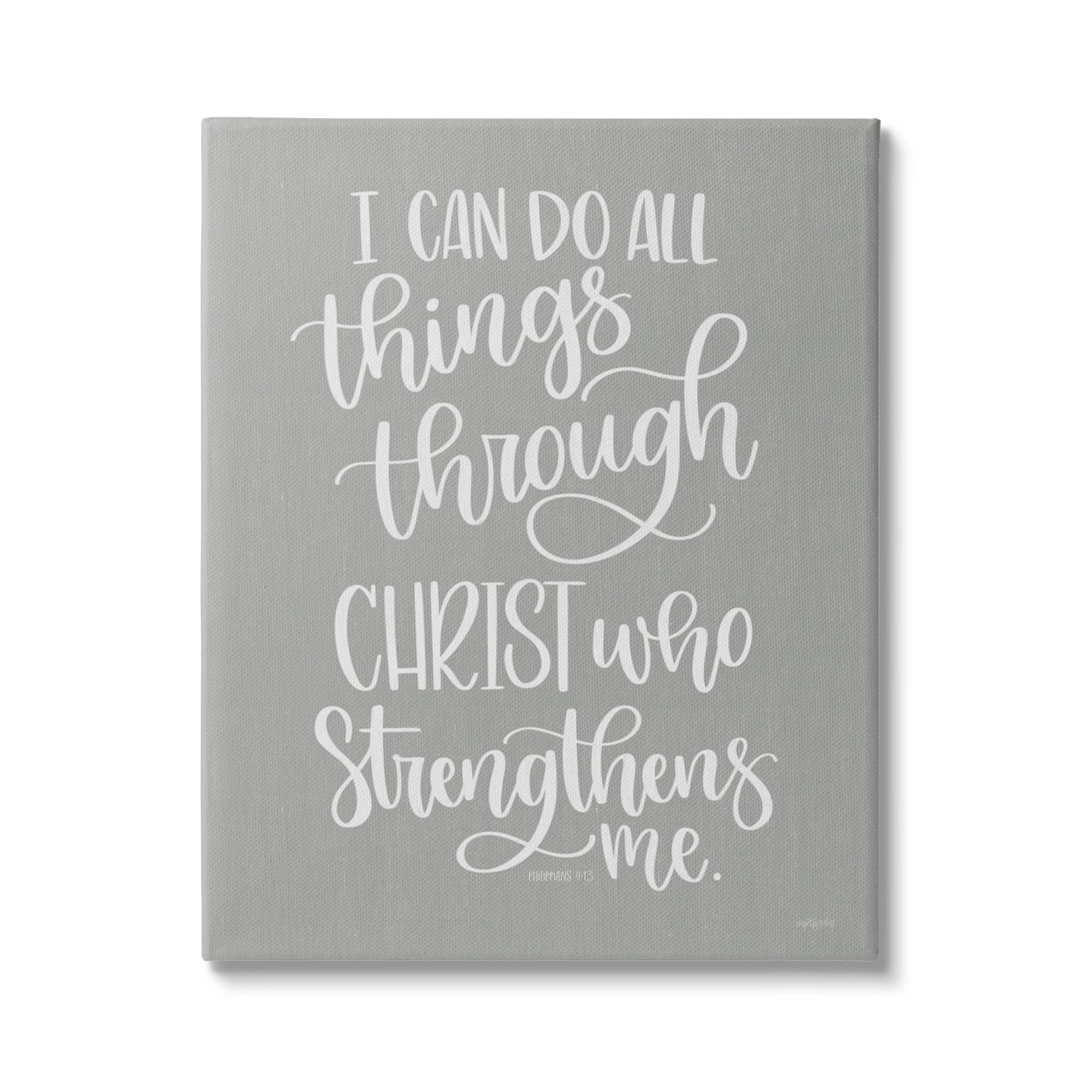 Stupell Industries Can Do All Things Through Christ Motivational Spiritual Phrase, 16 x 20, Design by Imperfect Dust
