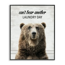 Stupell Industries Can't Bear Another Laundry Day Quotes and Sayings Painting Black Framed Art Print Wall Art, 11 x 14
