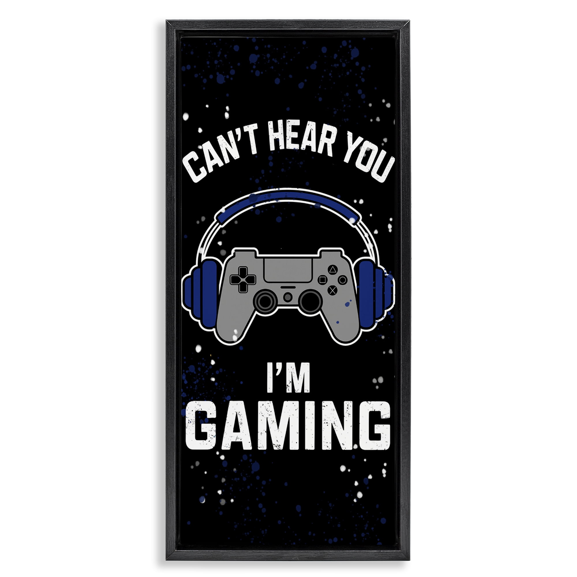 Stupell Industries Can't Hear You Gaming Black Framed Floater Canvas Wall Art, design by Kim Allen