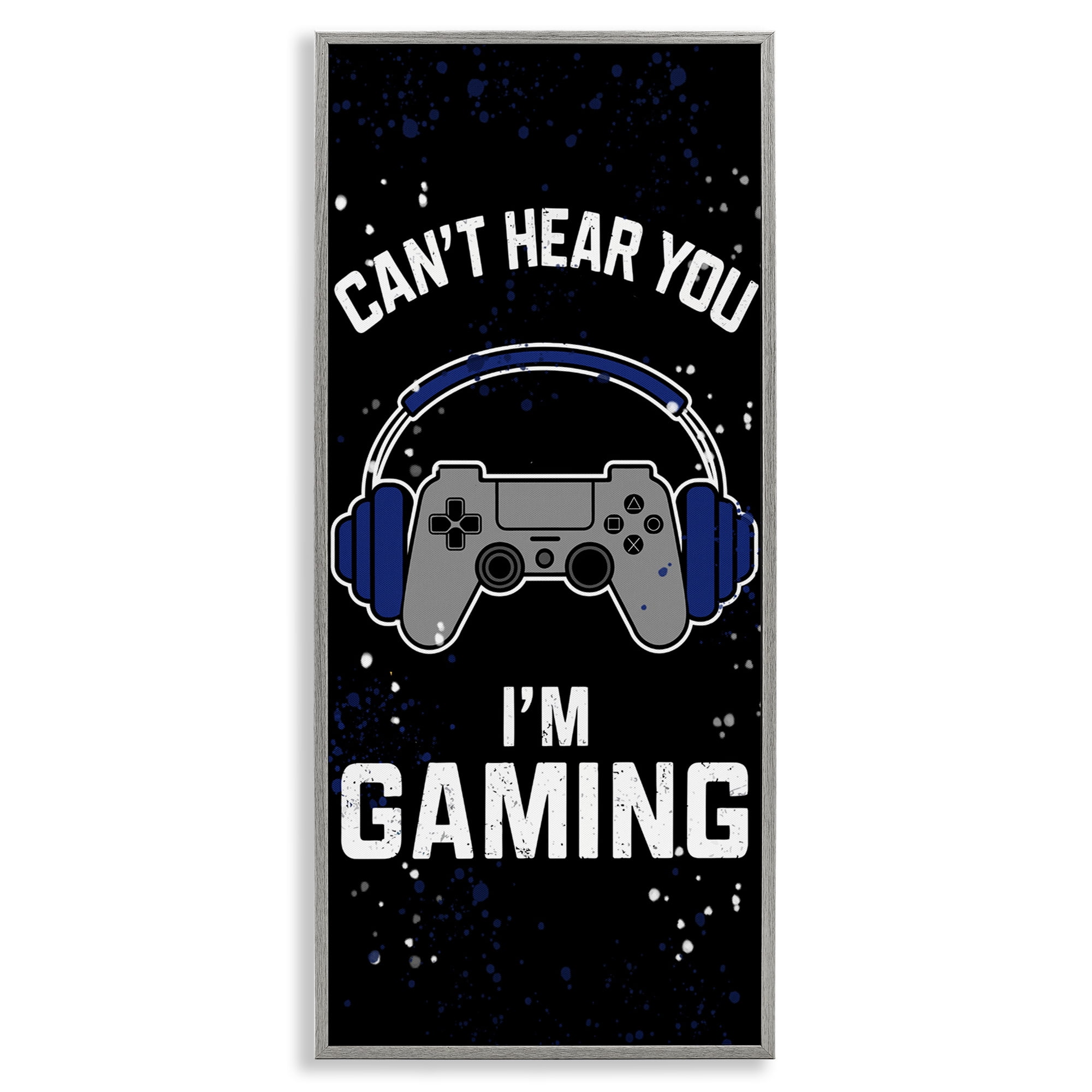 Stupell Industries Can't Hear You Gaming Gray Framed Giclee Art, design by Kim Allen