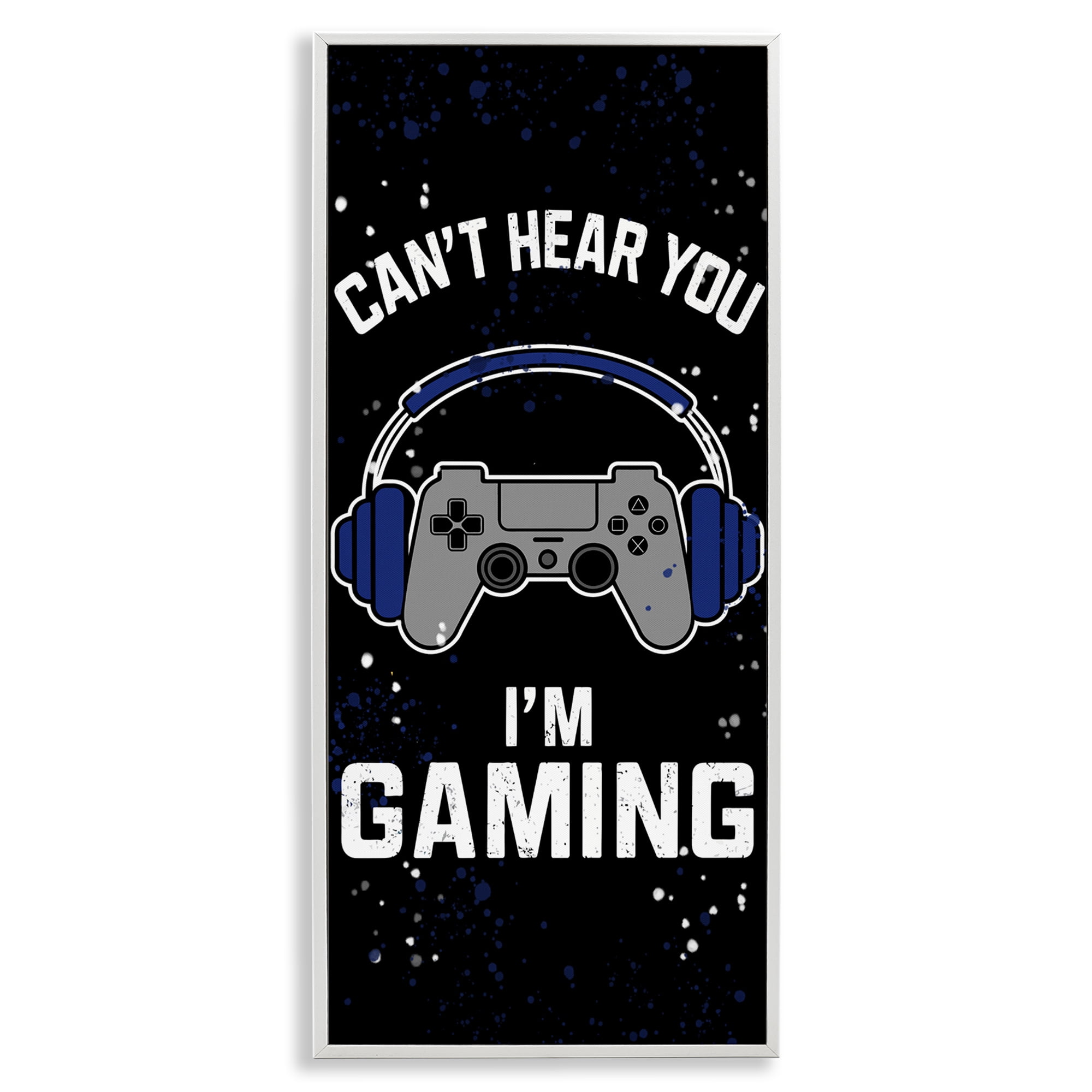 Stupell Industries Can't Hear You Gaming White Framed Giclee Art, design by Kim Allen
