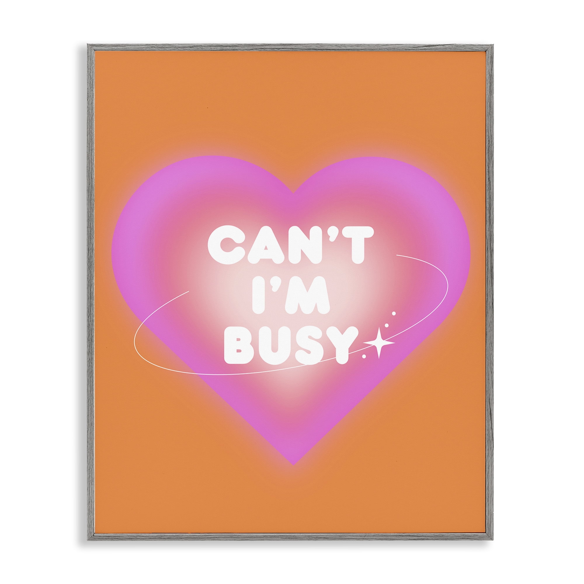 Stupell Industries Can't I'm Busy Phrase Text & Numbers Painting Gray Framed Art Print Wall Art, 11 x 14