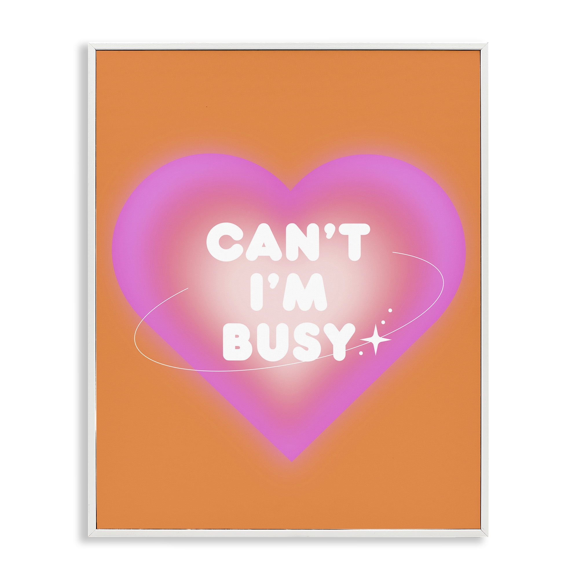 Stupell Industries Can't I'm Busy Phrase Text & Numbers Painting White Framed Art Print Wall Art, 11 x 14
