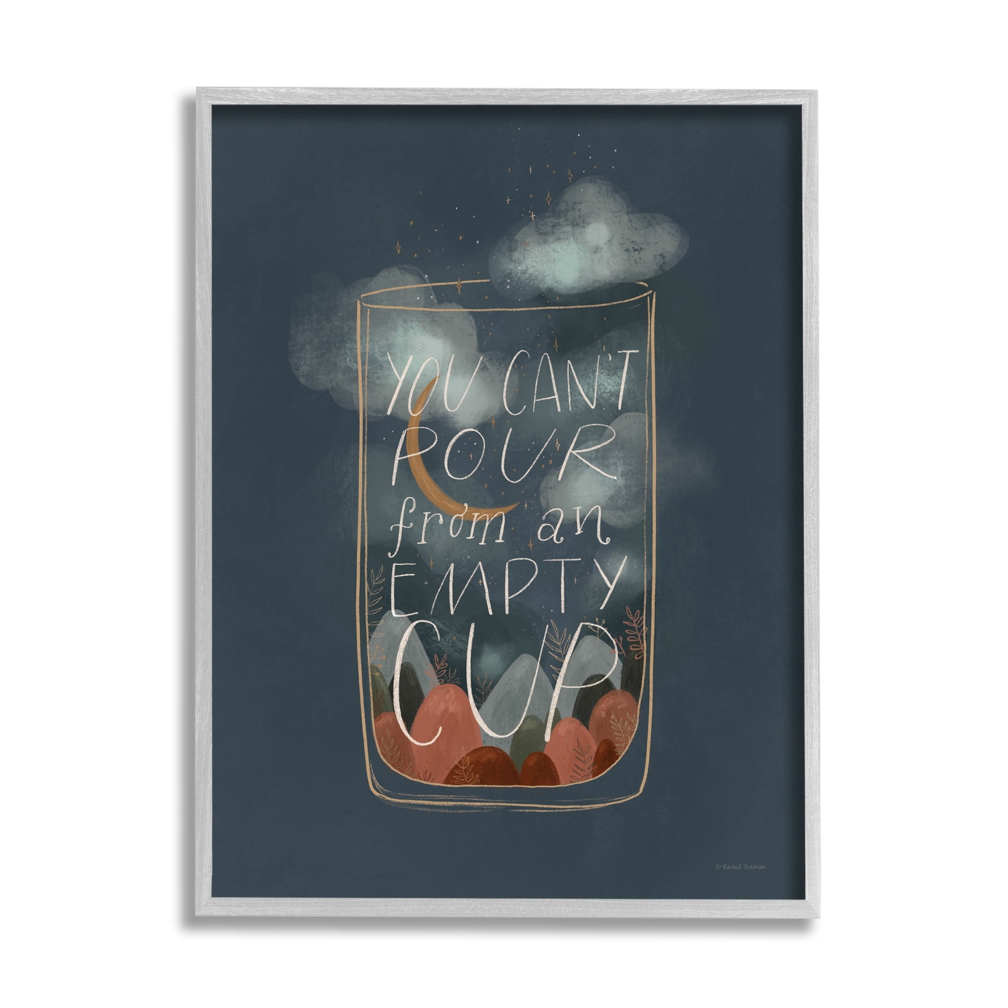 Stupell Industries Can't Pour From Empty Cup Inspirational Quote Minimal , 11 x 14, Design by Rachel Nieman