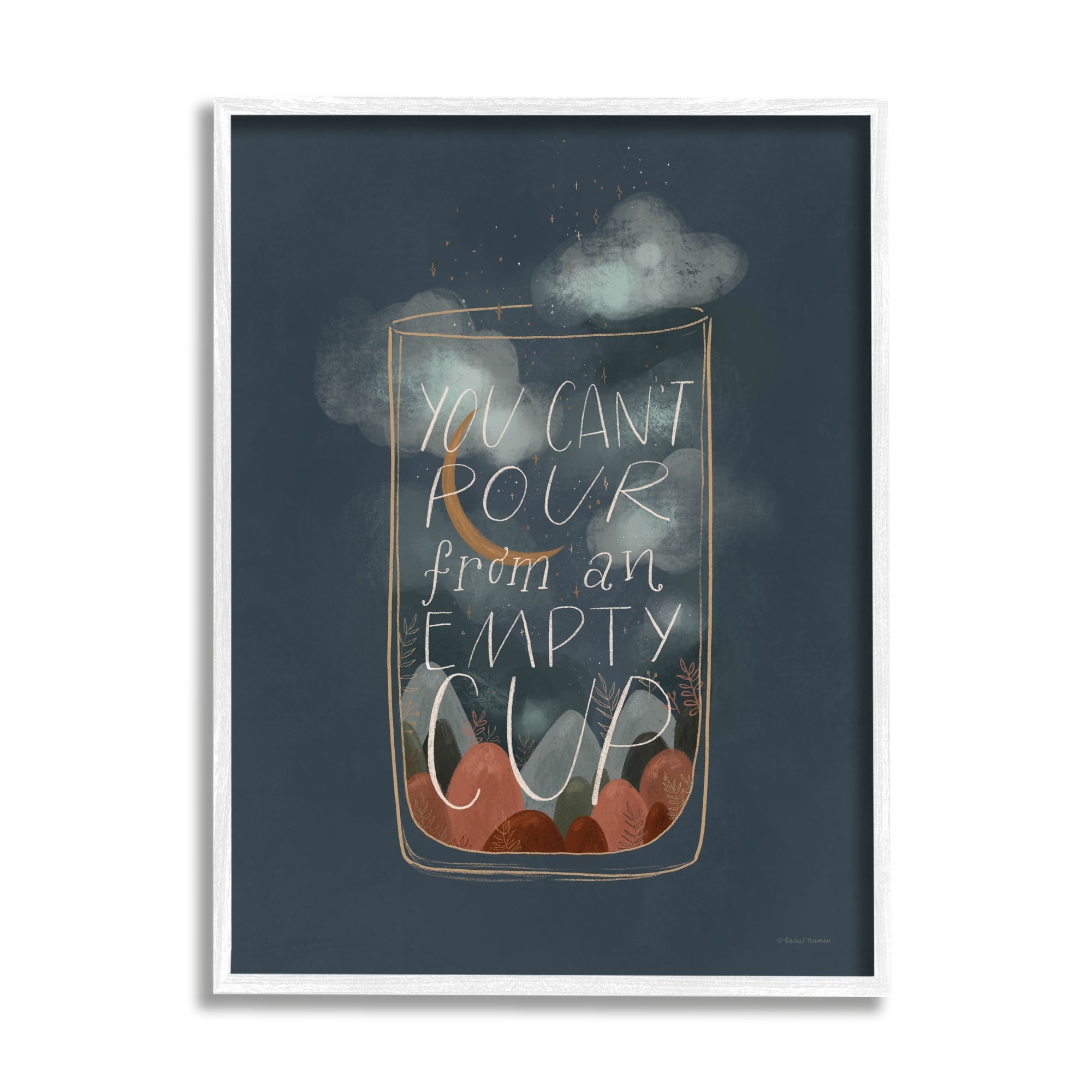 Stupell Industries Can't Pour From Empty Cup Inspirational Quote Minimal , 16 x 20, Design by Rachel Nieman