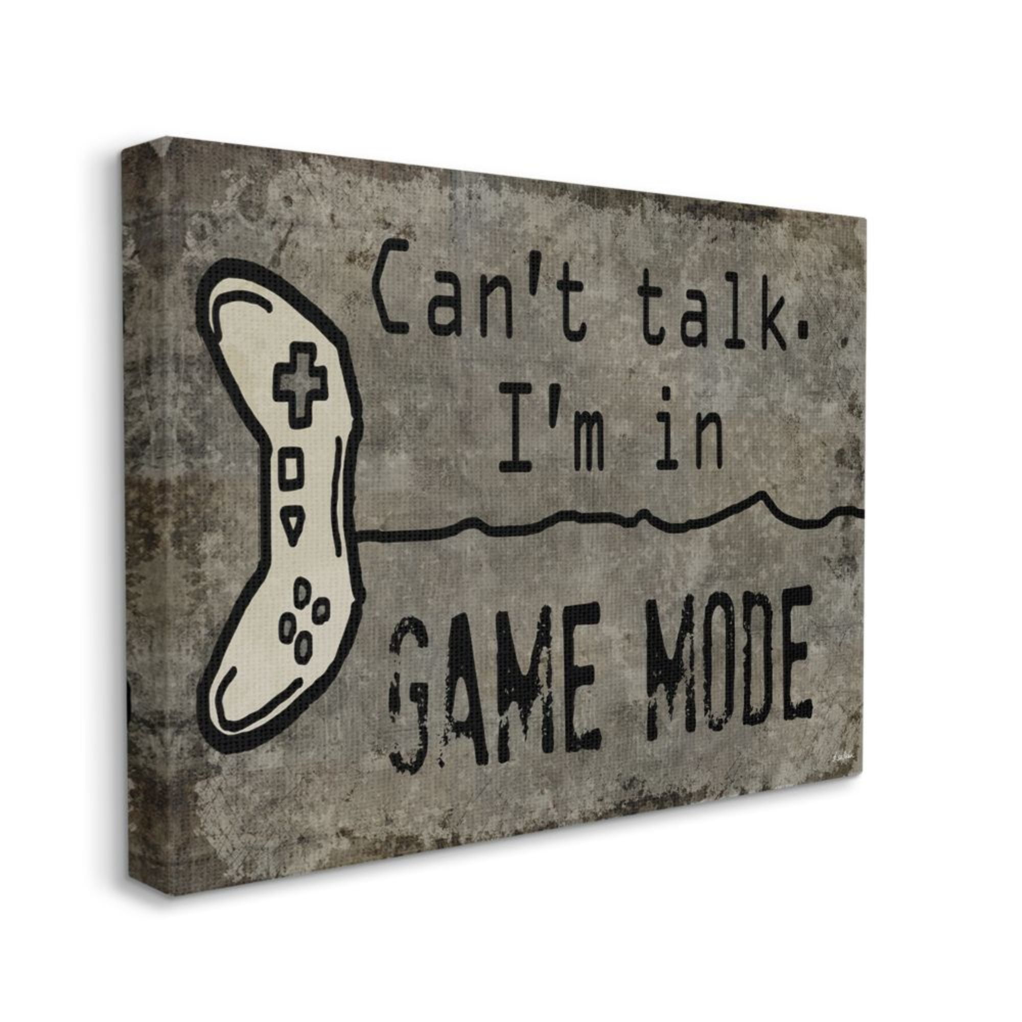 Stupell Industries Can't Talk Game Mode Quote Brown Controller Design by Denise Sullivan, 36" x 48"