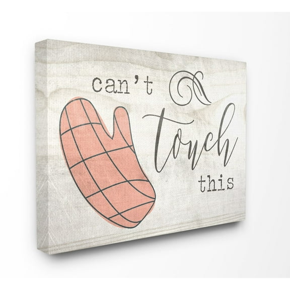 Stupell Industries Can't Touch This Oven Mitts Novelty Painting Gallery Wrapped Canvas Art Print Wall Art, 16 x 20
