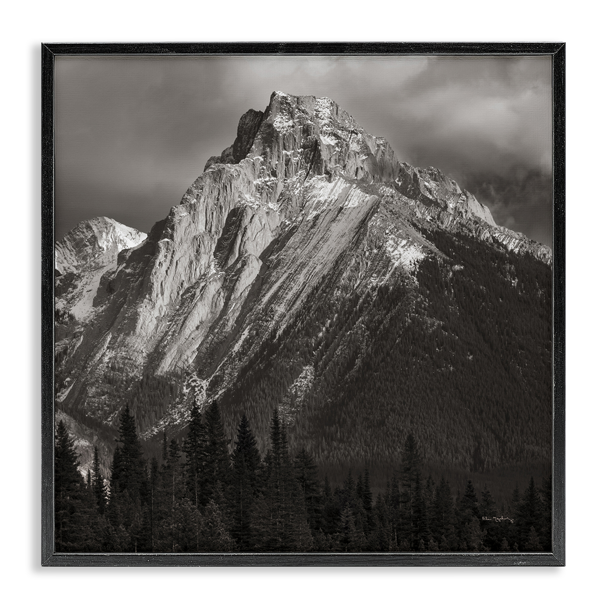 Stupell Industries Canadian Rockies View Landscape & Nature Photography Black Framed Art Print Wall Art, 12 x 12