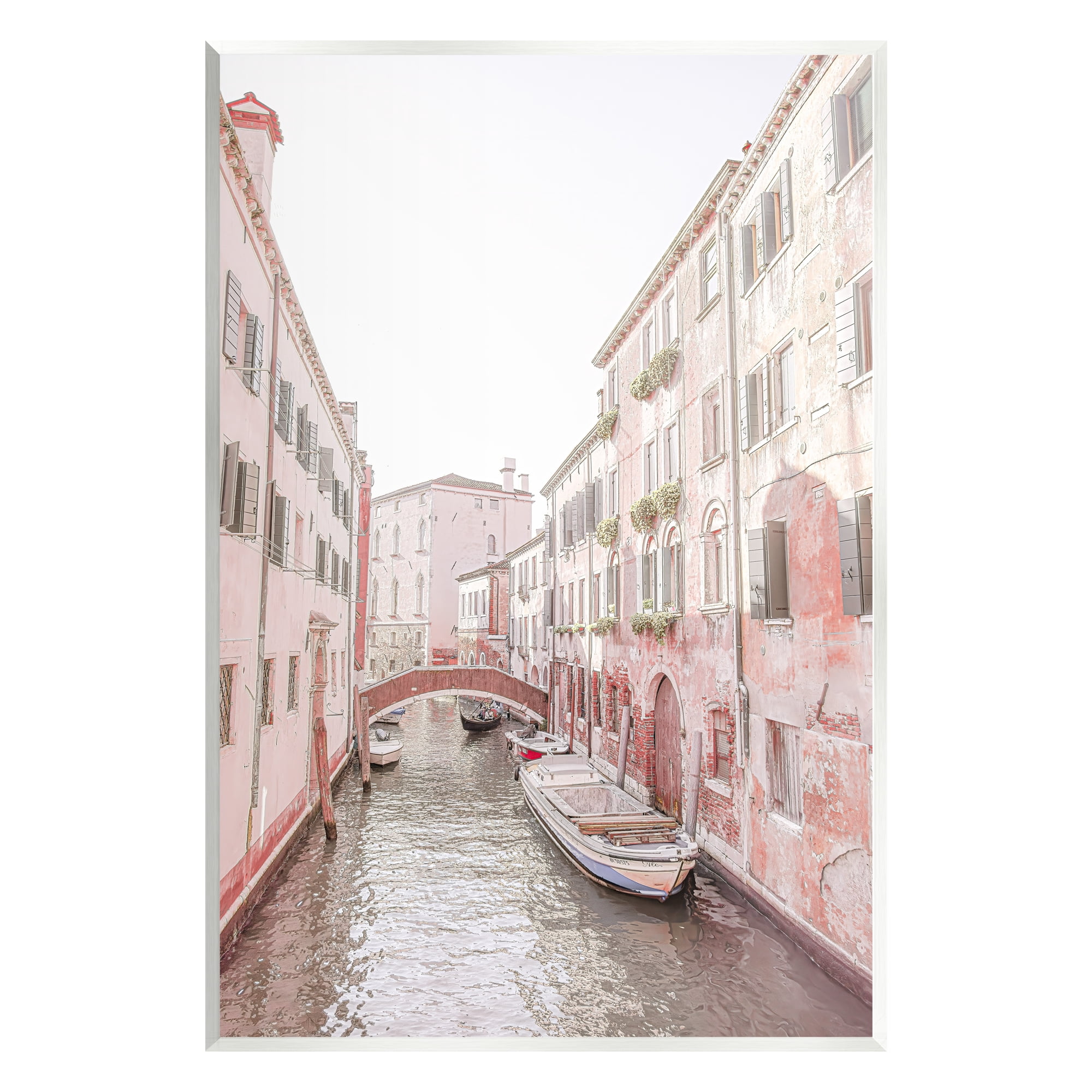 Stupell Industries Canal Boat City Water Bridge Town & City Photography Unframed Art Print Wall Art