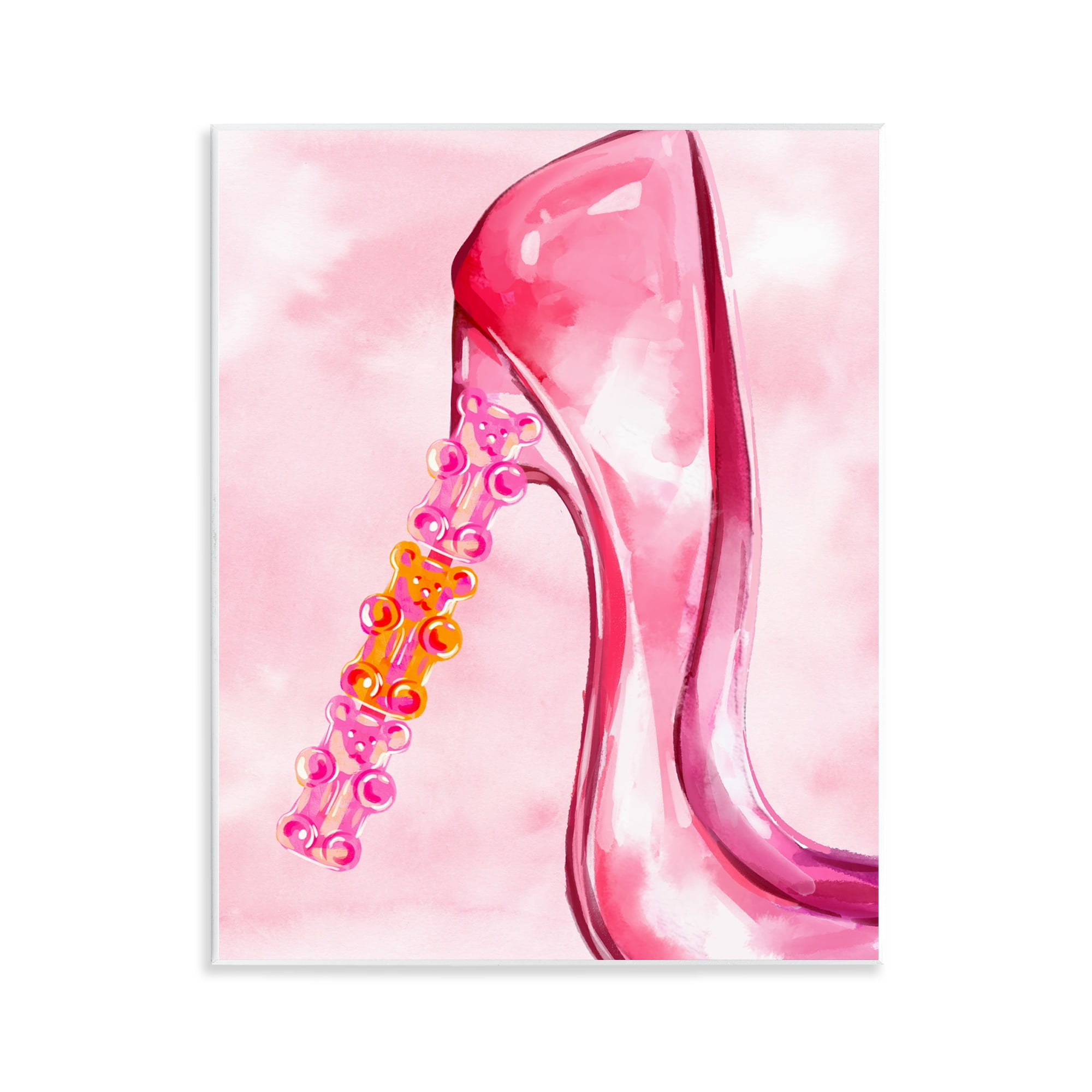 Stupell Industries Candy Bear Heel Beauty & Fashion Painting Unframed Art Print Wall Art, 11 x 14