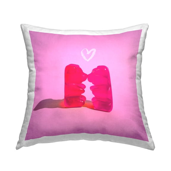 Stupell Industries Candy Bears Romance Square Decorative Printed Throw Pillow, 18 x 18