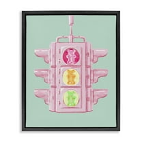 Stupell Industries Candy Bears Traffic Light Novelty Painting Black Floater Framed Art Print Wall Art, 17 x 21