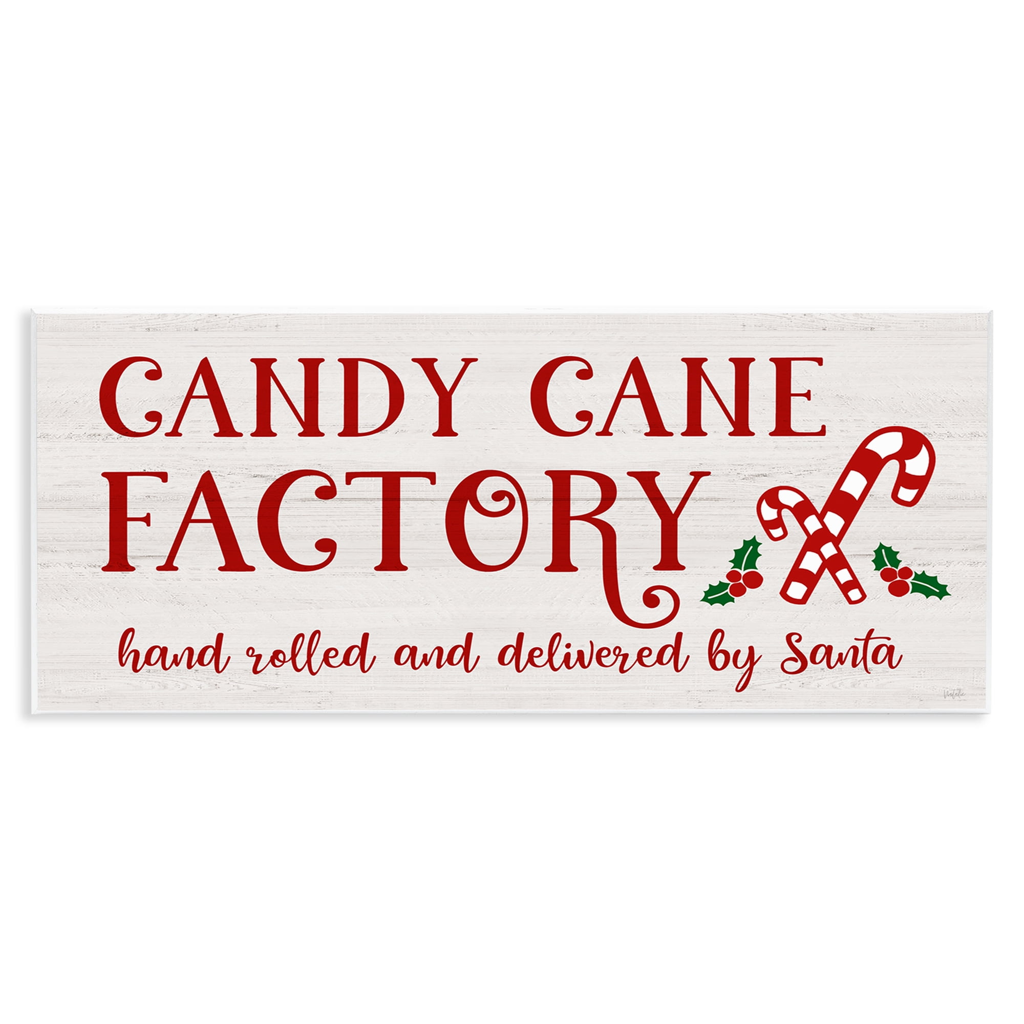 Stupell Industries Candy Cane Factory Holiday Painting Unframed Art Prints Wall Art, 17 x 7