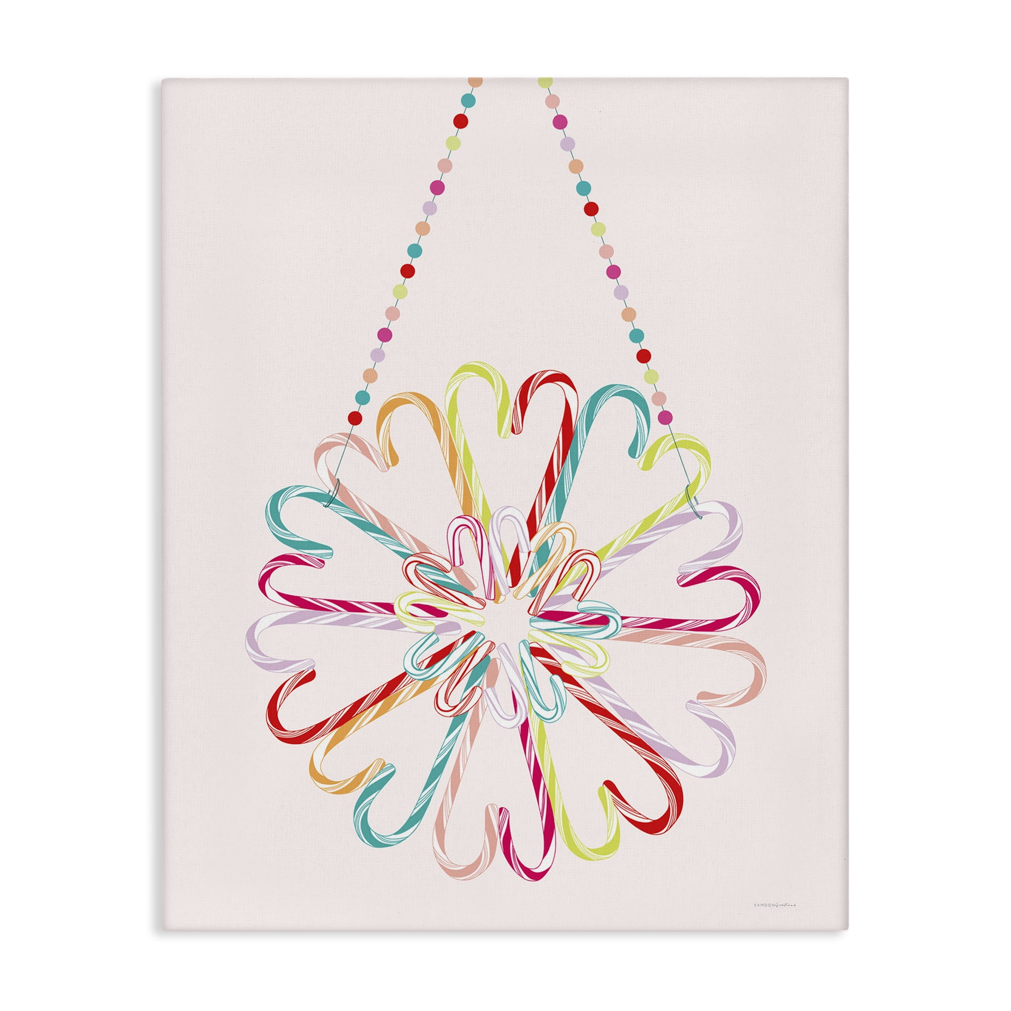Stupell Industries Candy Cane Shapes Food & Beverage Painting Gallery Wrapped Canvas Art Print Wall Art, 30 x 40