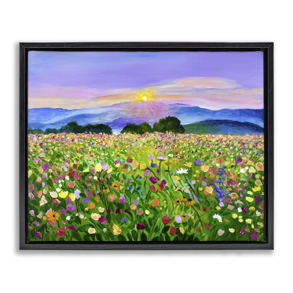 Stupell Industries Rustic Lodge Candy Colored Blooms Black Floating Frame Canvas Art, 31 x 25, by Lee Ann Zirbes