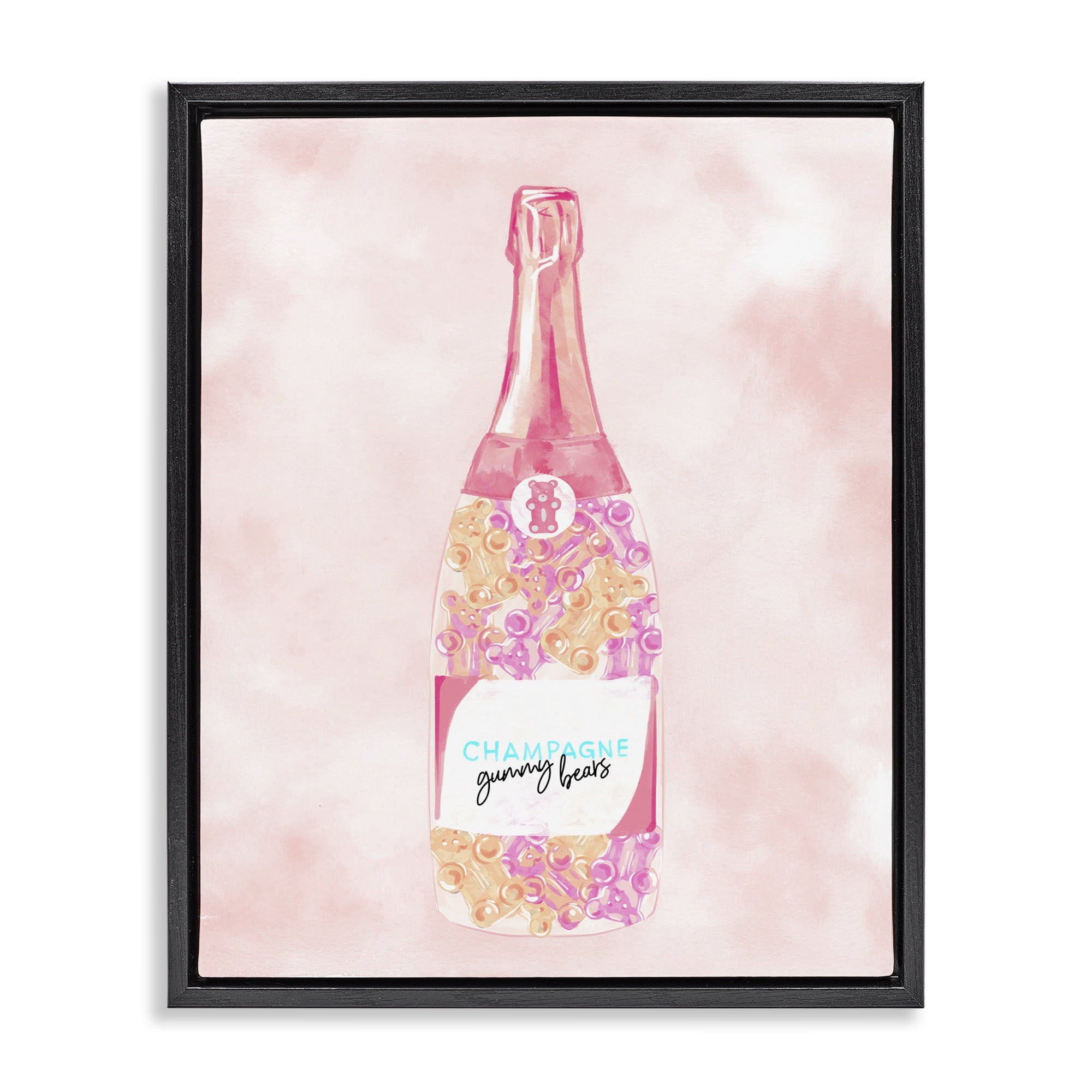 Stupell Industries Candy Filled Champagne Food & Beverage Painting Black Floater Framed Art Print Wall Art, 25 x 31