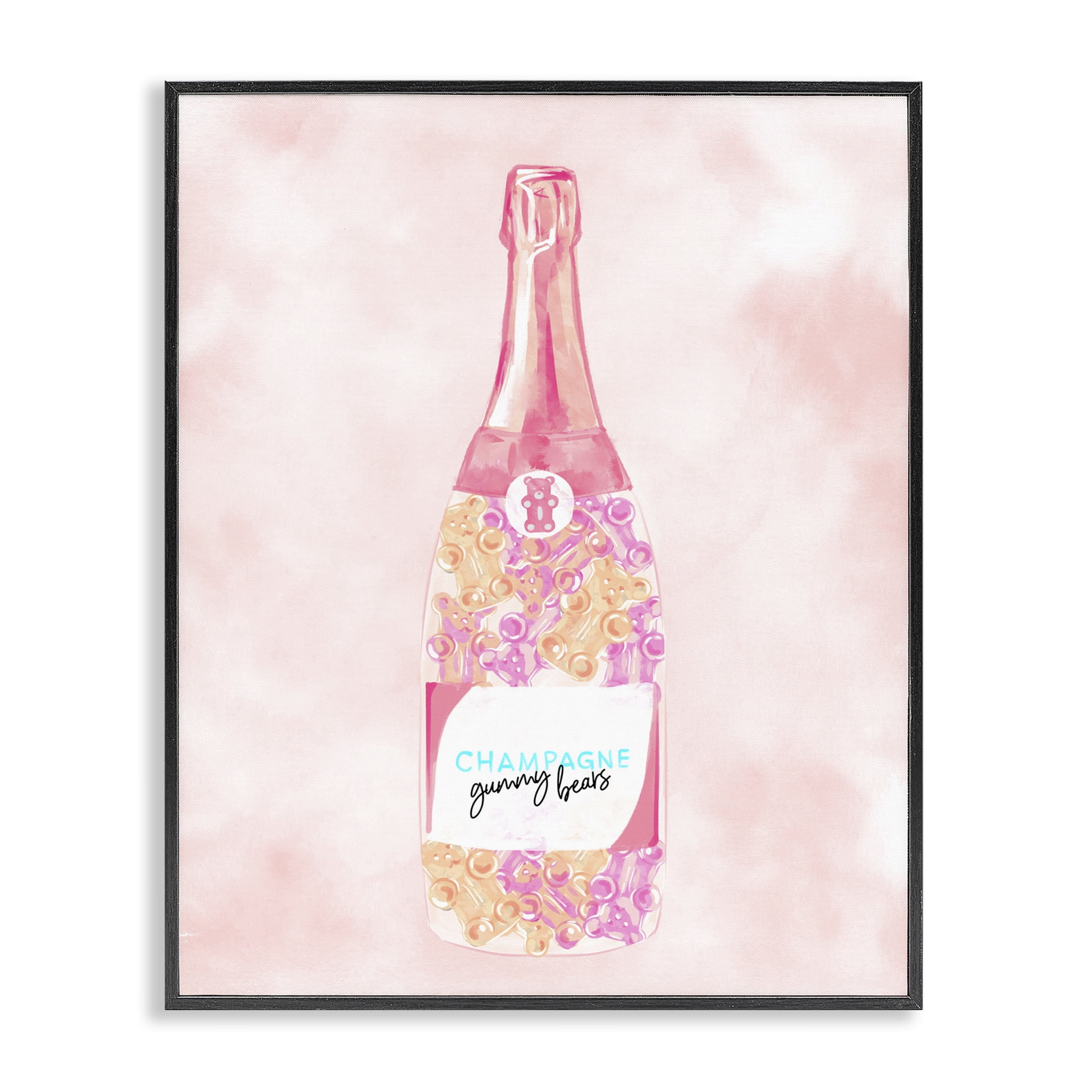 Stupell Industries Candy Filled Champagne Food & Beverage Painting Black Framed Art Print Wall Art, 11 x 14