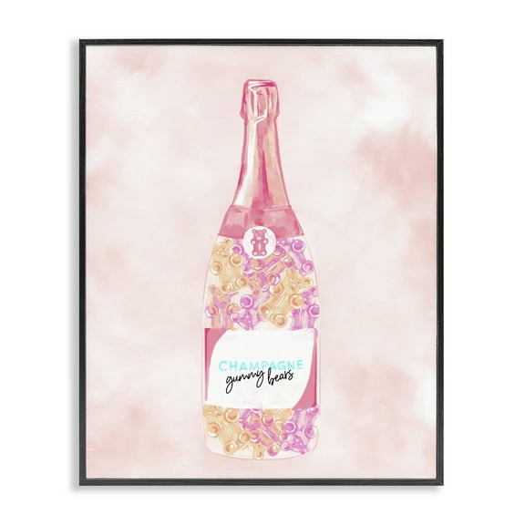 Stupell Industries Candy Filled Champagne Food & Beverage Painting Black Framed Art Print Wall Art, 11 x 14