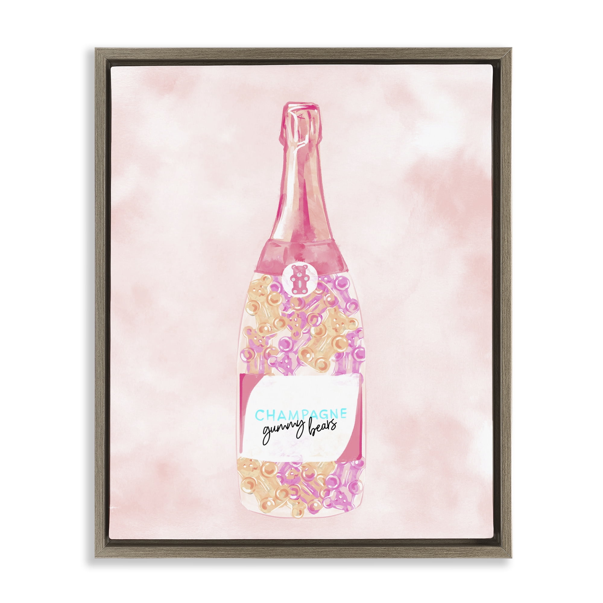 Stupell Industries Candy Filled Champagne Food & Beverage Painting Brown Floater Framed Art Print Wall Art, 25 x 31