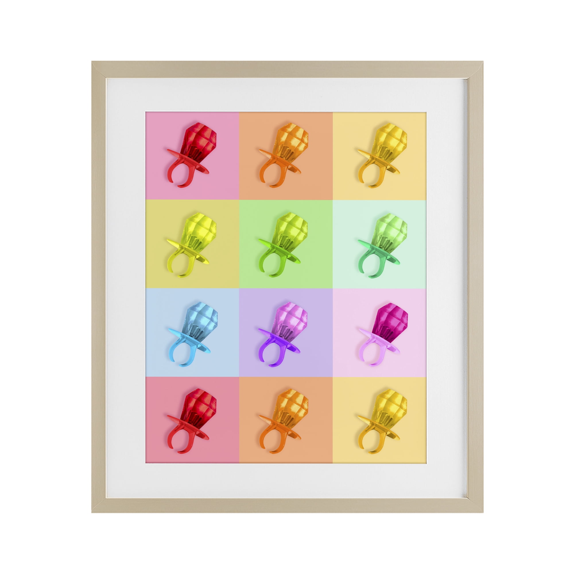 Stupell Industries Candy Gem Pop Grid Birch Framed Print Under Glass, design by LISH Creative
