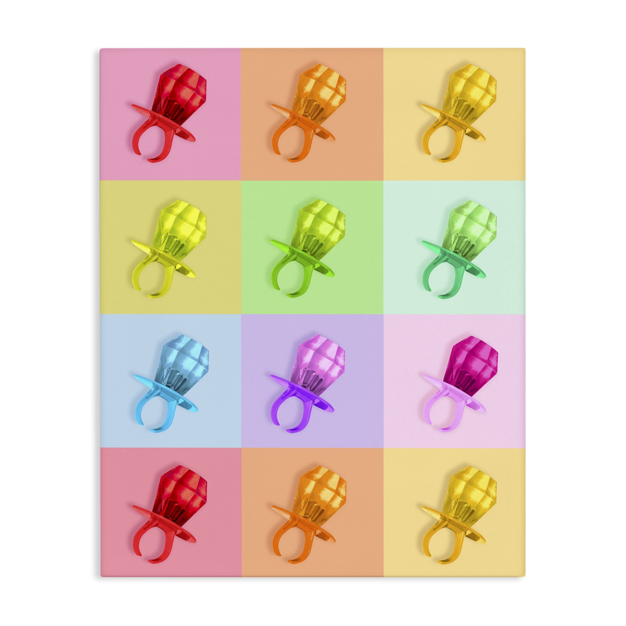 Stupell Industries Candy Gem Pop Grid Canvas Wall Art, design by LISH Creative
