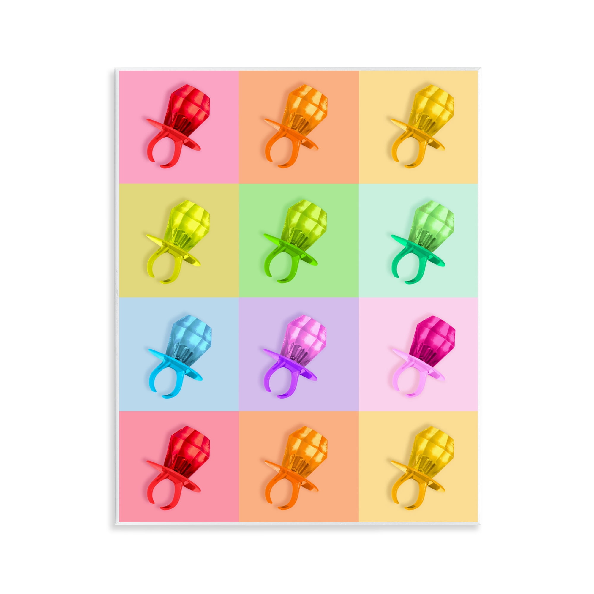 Stupell Industries Candy Gem Pop Grid Wall Plaque Art, design by LISH Creative