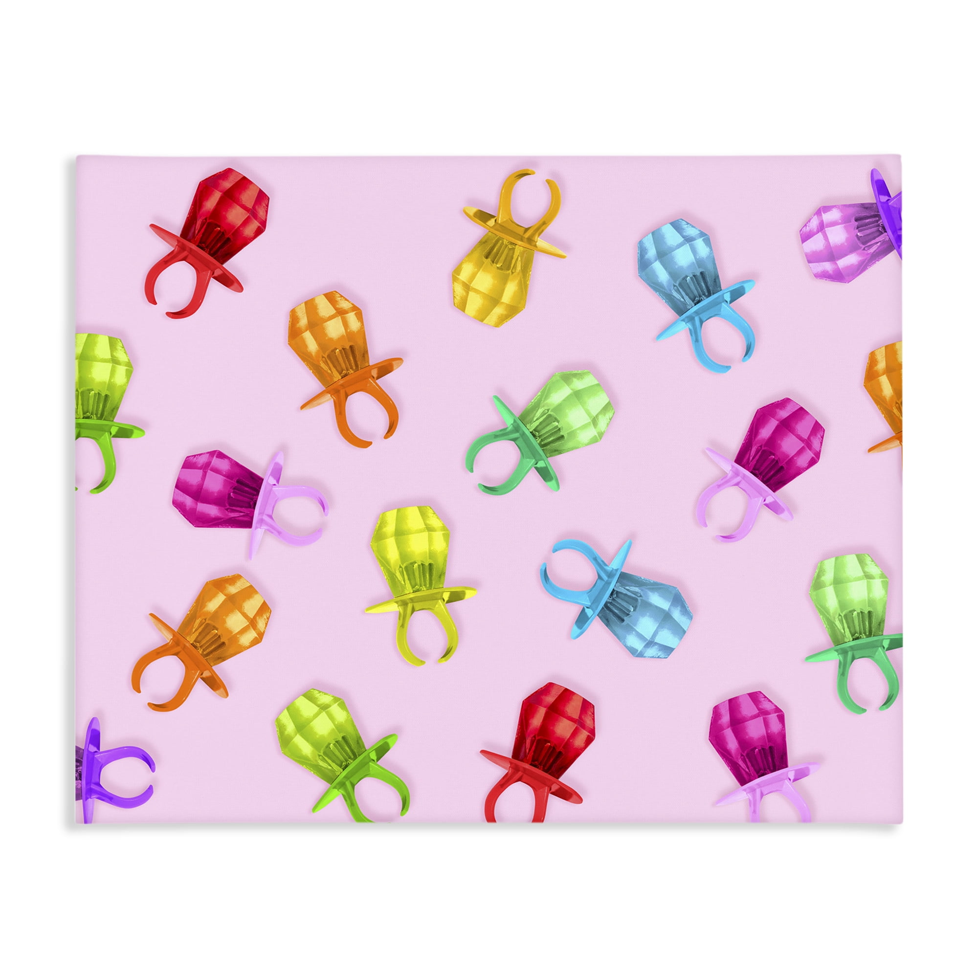 Stupell Industries Candy Gem Ring Party Pattern Canvas Wall Art, design by LISH Creative