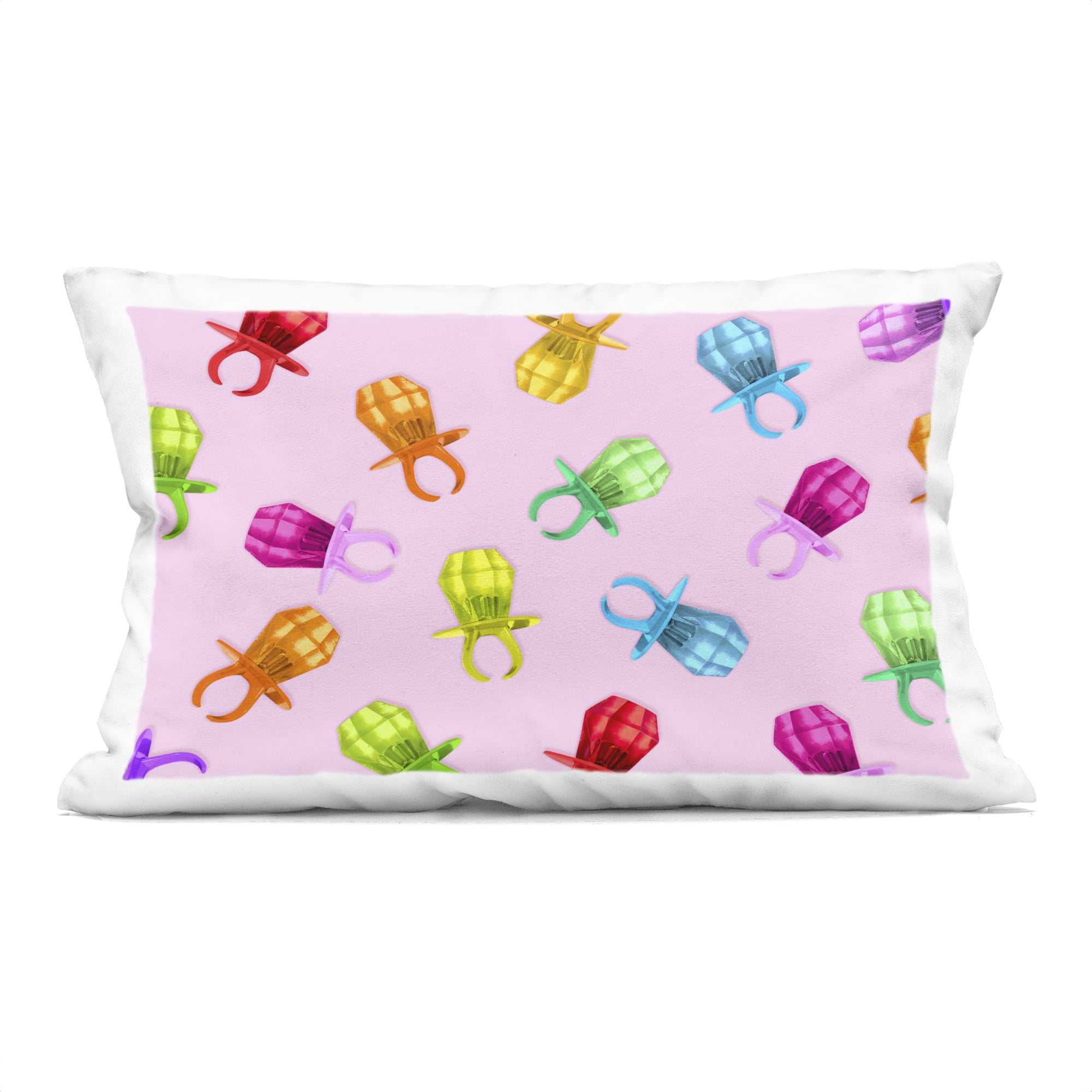 Stupell Industries Candy Gem Ring Party Pattern Decorative Printed Throw Pillow, design by LISH Creative, 14 x 7 x 20