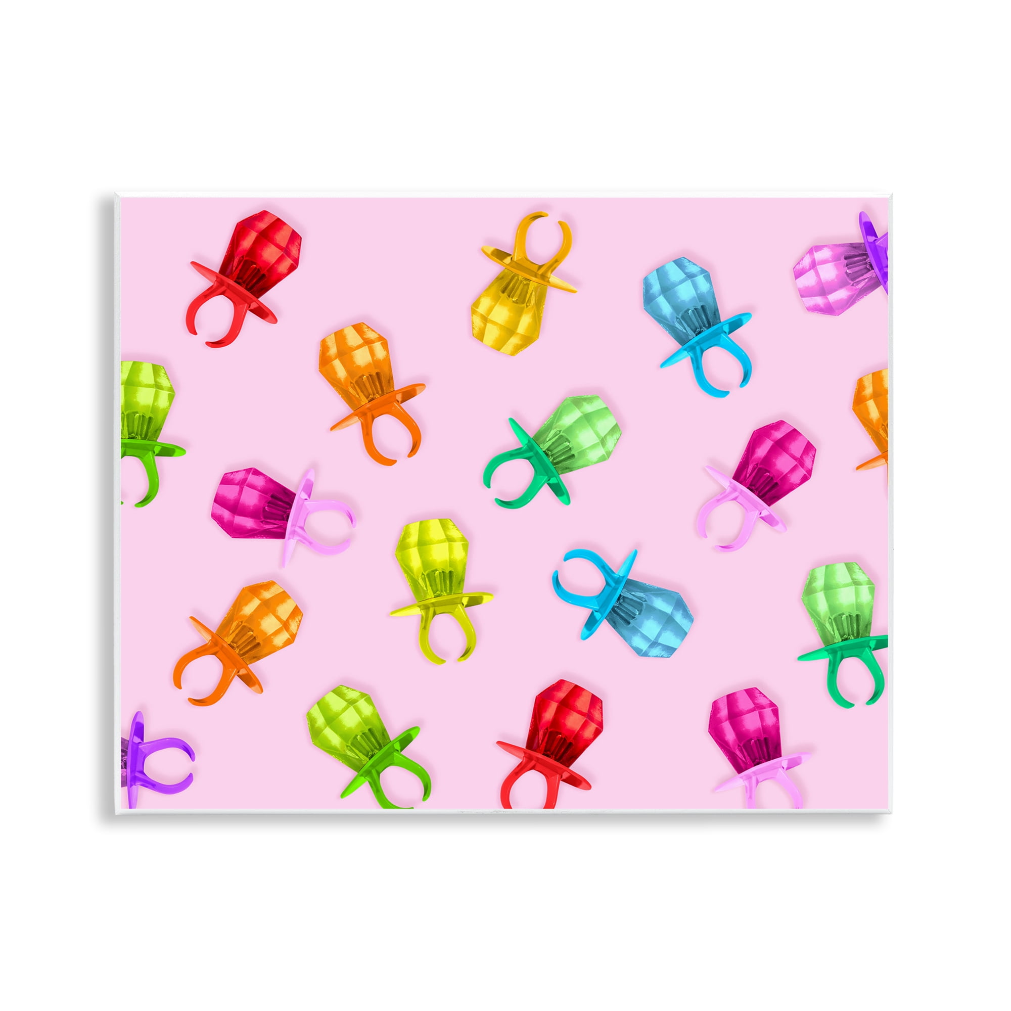 Stupell Industries Candy Gem Ring Party Pattern Wall Plaque Art, design by LISH Creative