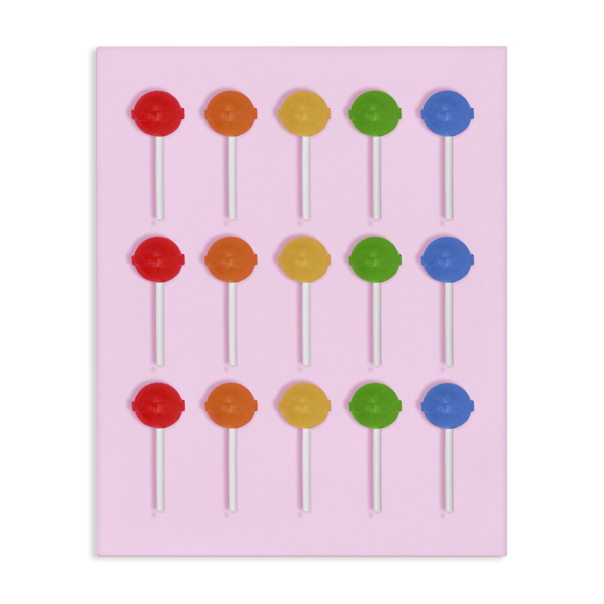 Stupell Industries Candy Pops on Light Pink Canvas Wall Art, design by LISH Creative