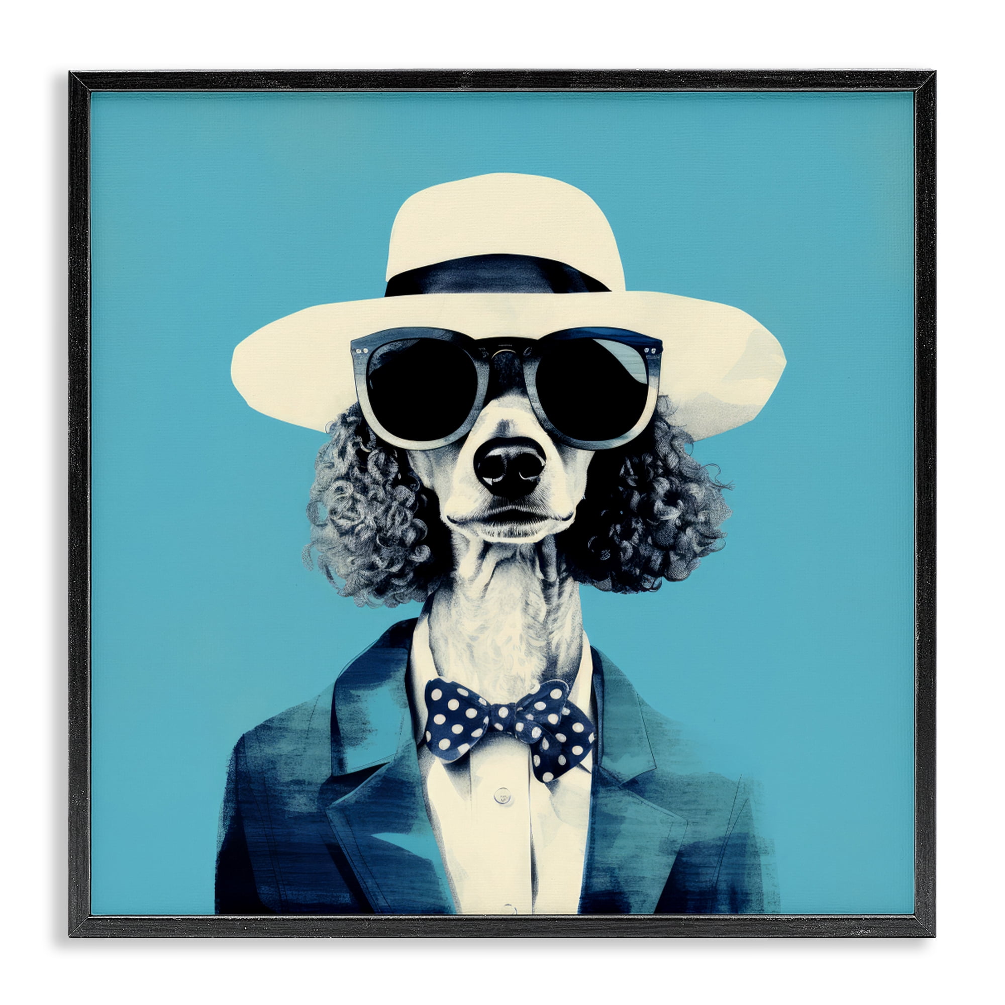Stupell Industries Canine Cool Retro Outfit Black Framed Giclee Art, design by Ray Powers