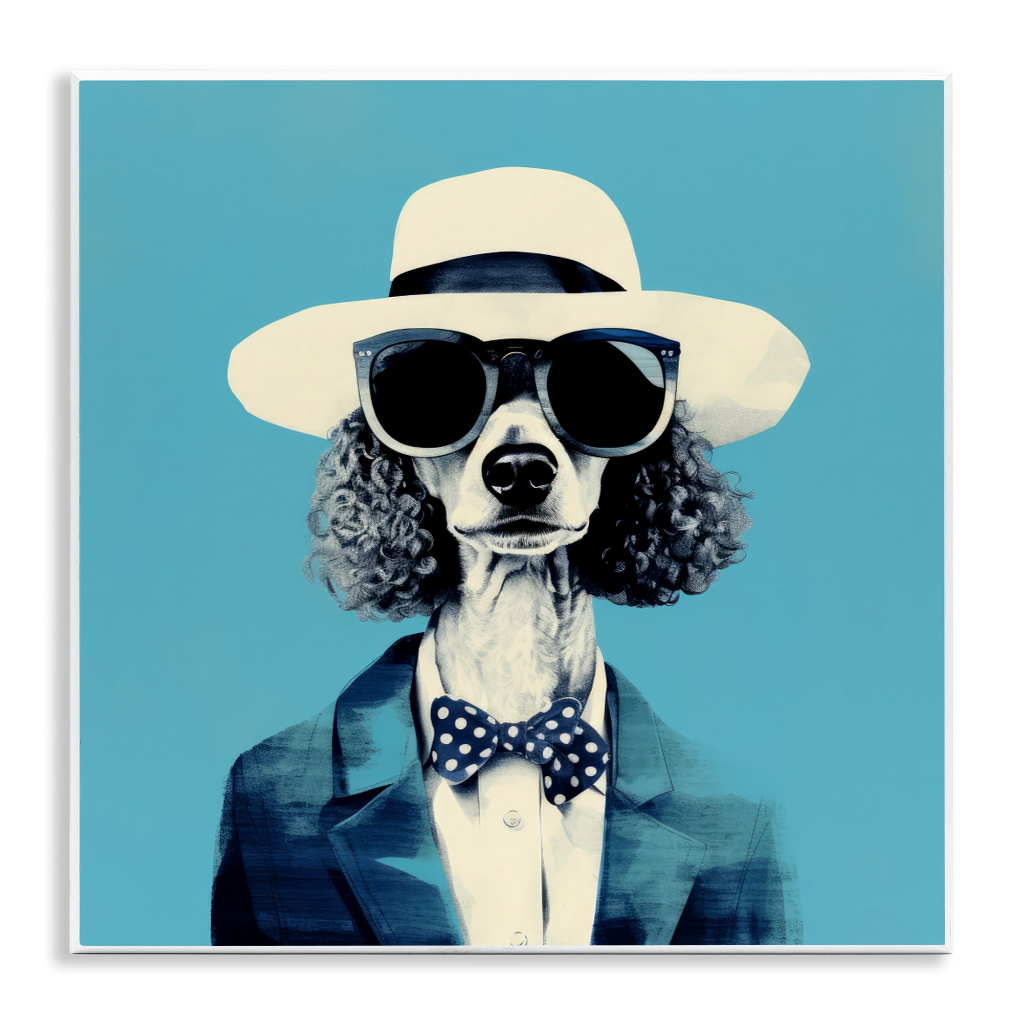 Stupell Industries Canine Cool Retro Outfit Wall Plaque Art, design by Ray Powers