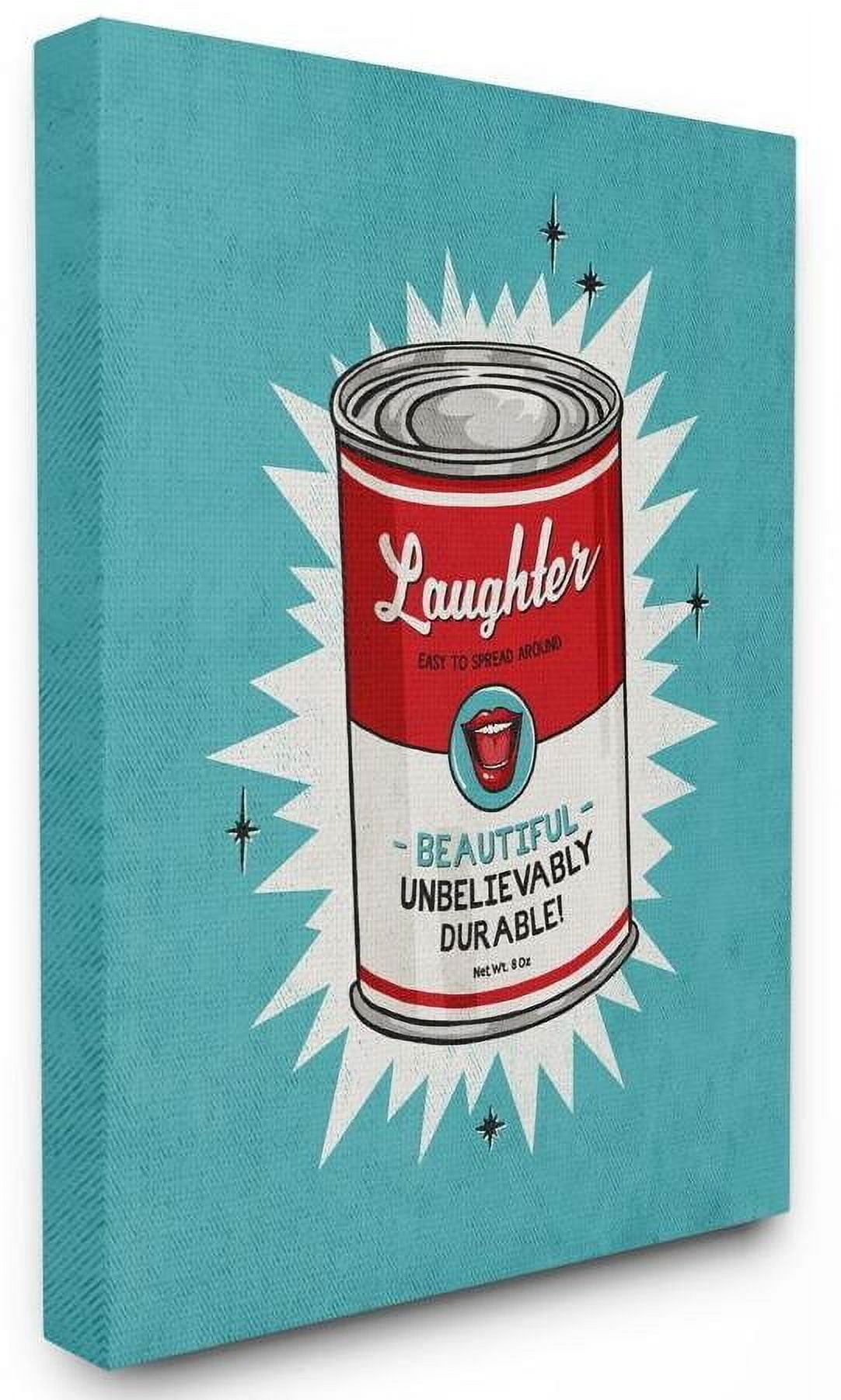 Stupell Industries Canned Laughter Funny Vintage Comic Book Design Canvas Wall Art by Ester Kay