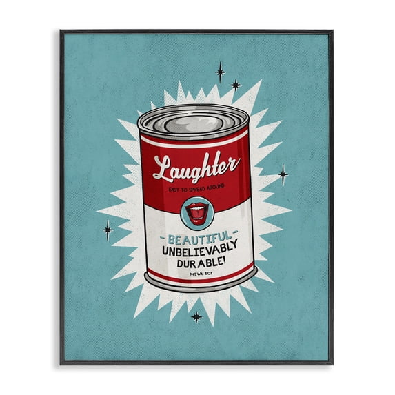 Stupell Industries Traditional Canned Laughter Funny Vintage Comic Book Design Black Framed Giclee Art, 24 x 30, by Estera Kecek