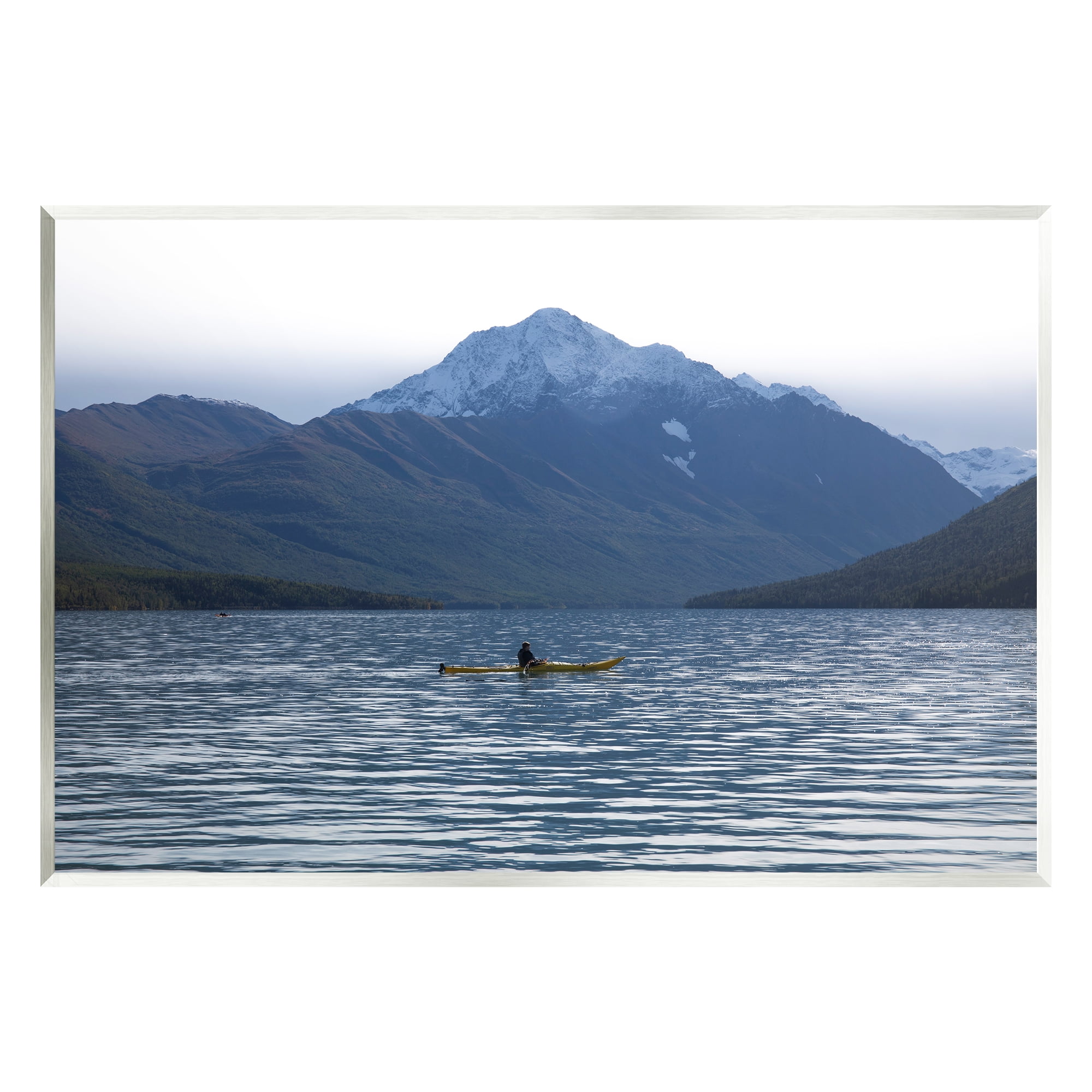 Stupell Industries Canoe & Mountain Lake Landscape Photography Unframed Art Print Wall Art, 19 x 13