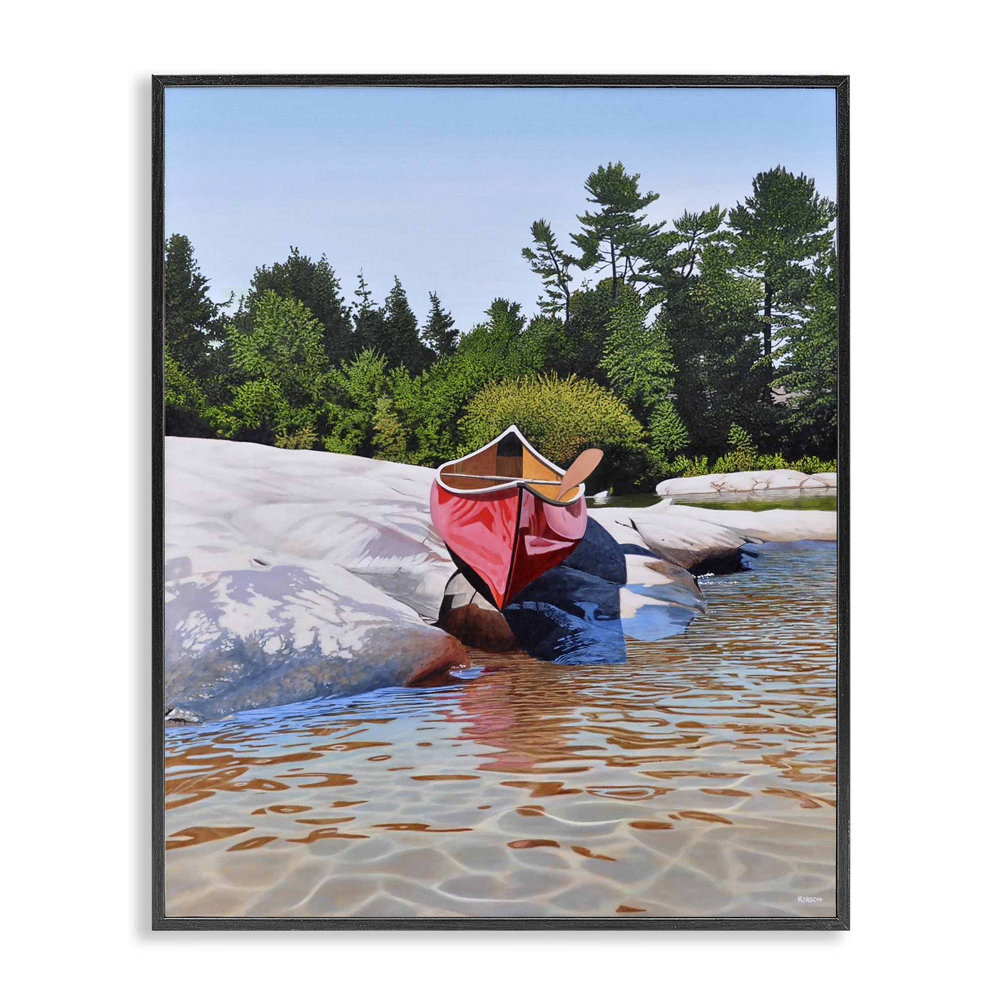 Stupell Industries Canoe at Water's Edge Black Framed Giclee Art, design by Kenneth M Kirsch