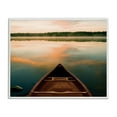 thumbnail image 1 of Canoe on Lake Warm Sunrise White Framed Giclee Art, 20 x 16, Made In USA, 1 of 5