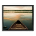 thumbnail image 1 of Canoe on Lake Warm Sunrise Black Floating Frame Canvas Art, 21 x 17, Made In USA, 1 of 8