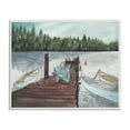 thumbnail image 1 of Stupell Industries Canoes at Lake Dock Landscape Painting White Framed Art Print Wall Art, 20 x 16, 1 of 10