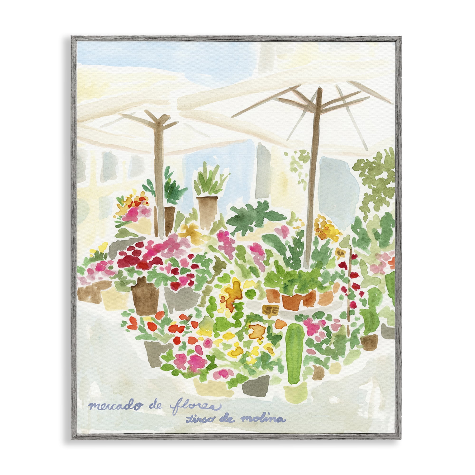 Stupell Industries Canopy Covered Garden Scenic & Cityscapes Painting Gray Framed Art Print Wall Art, 11 x 14