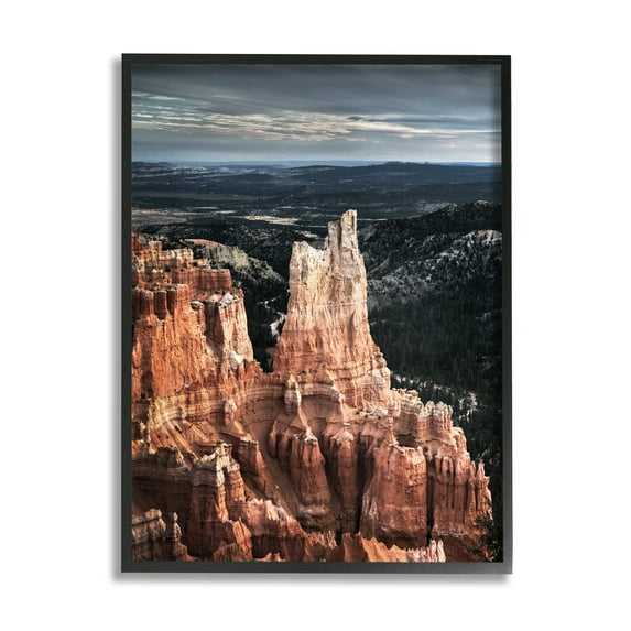 Stupell Industries Canyon Butte Photography Landscape Photography Black Framed Art Print Wall Art, 24 x 30