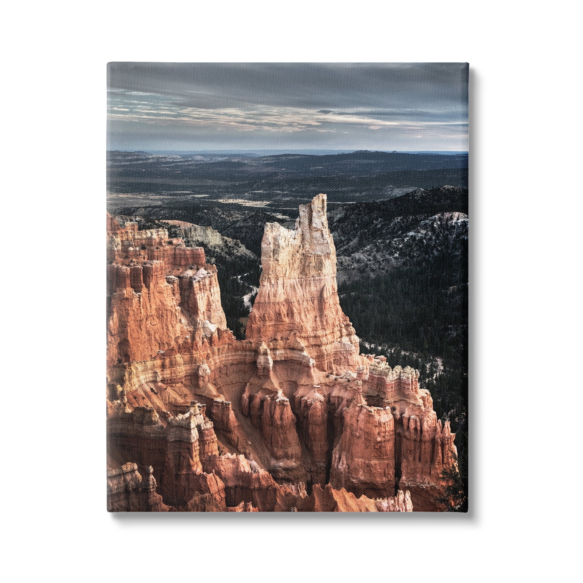 Stupell Industries Canyon Butte Photography Landscape Photography Gallery Wrapped Canvas Art Print Wall Art, 24 x 30