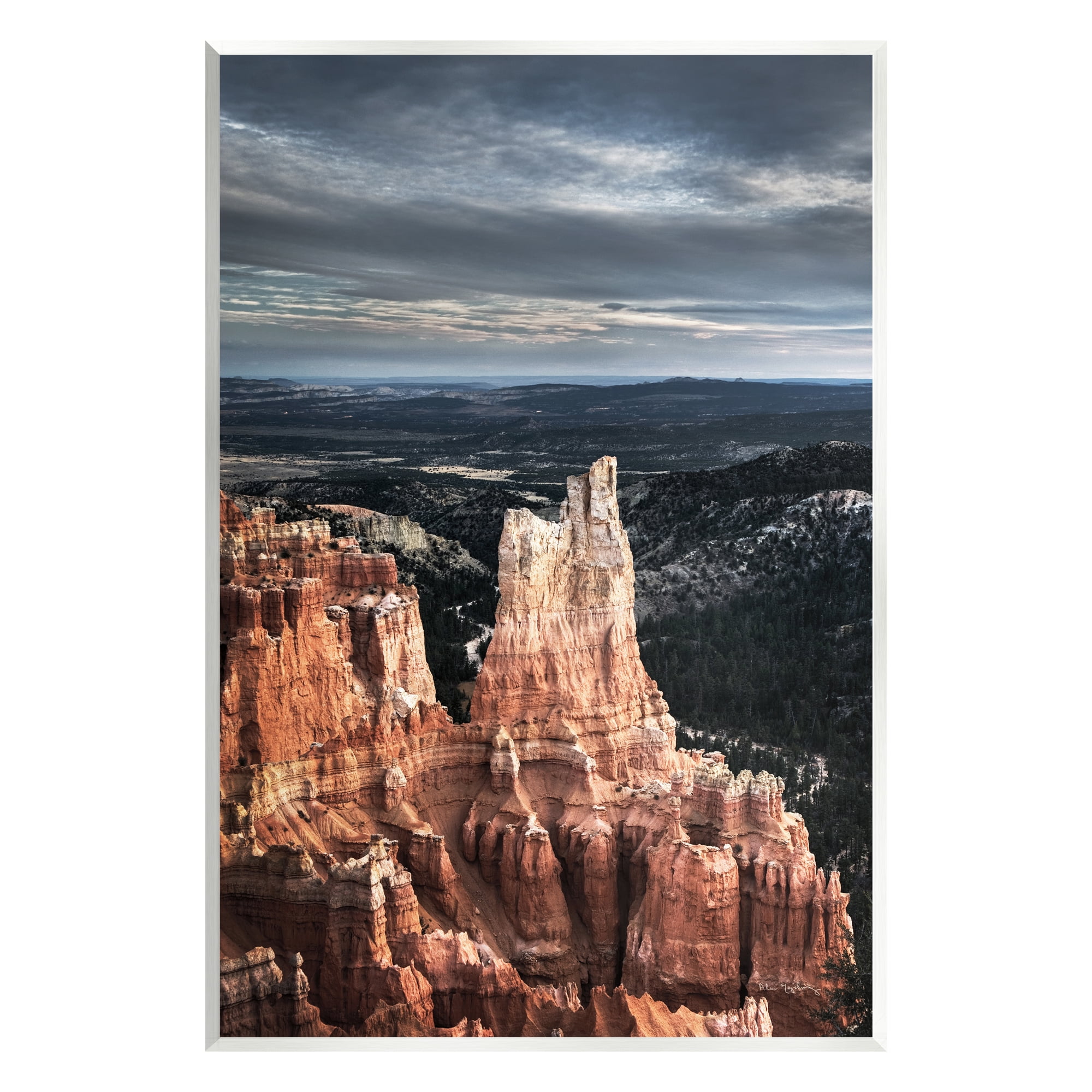 Stupell Industries Canyon Butte Photography Landscape Photography Unframed Art Print Wall Art, 13 x 19
