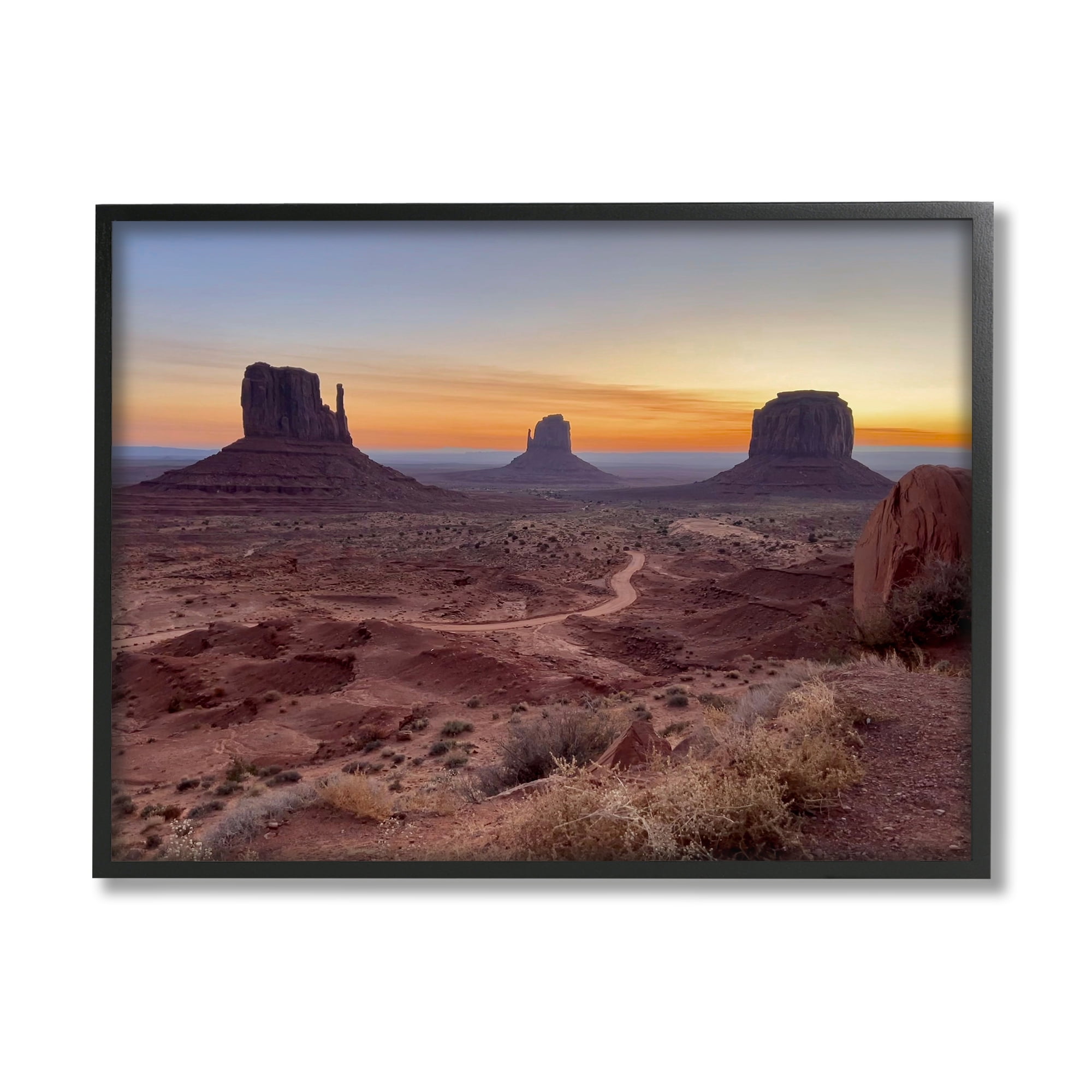 Stupell Industries Canyon Buttes Landscape Landscape Photography Black Framed Art Print Wall Art, 20 x 16