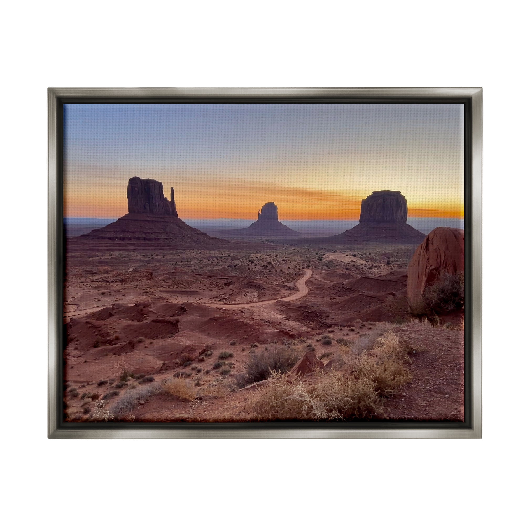 Stupell Industries Canyon Buttes Landscape Landscape Photography Gray Floater Framed Canvas Art Print Wall Art, 21 x 17