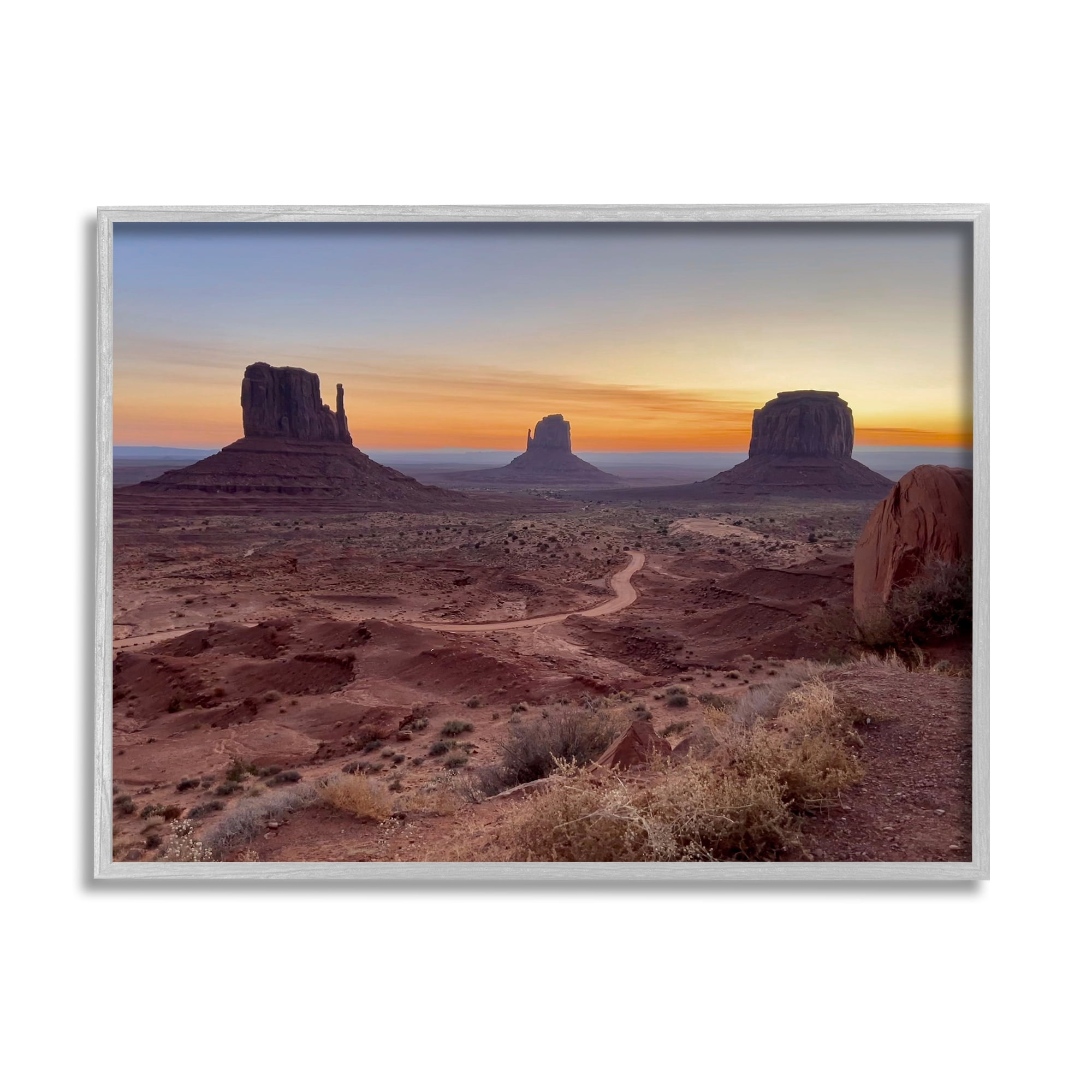 Stupell Industries Canyon Buttes Landscape Landscape Photography Gray Framed Art Print Wall Art, 14 x 11