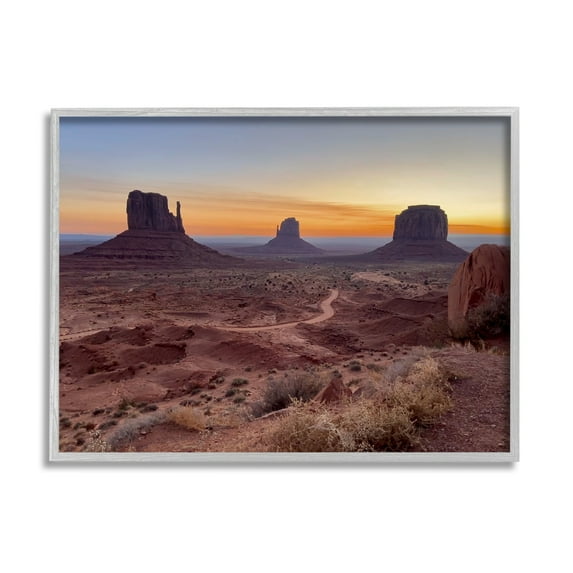 Stupell Industries Canyon Buttes Landscape Landscape Photography Gray Framed Art Print Wall Art, 20 x 16