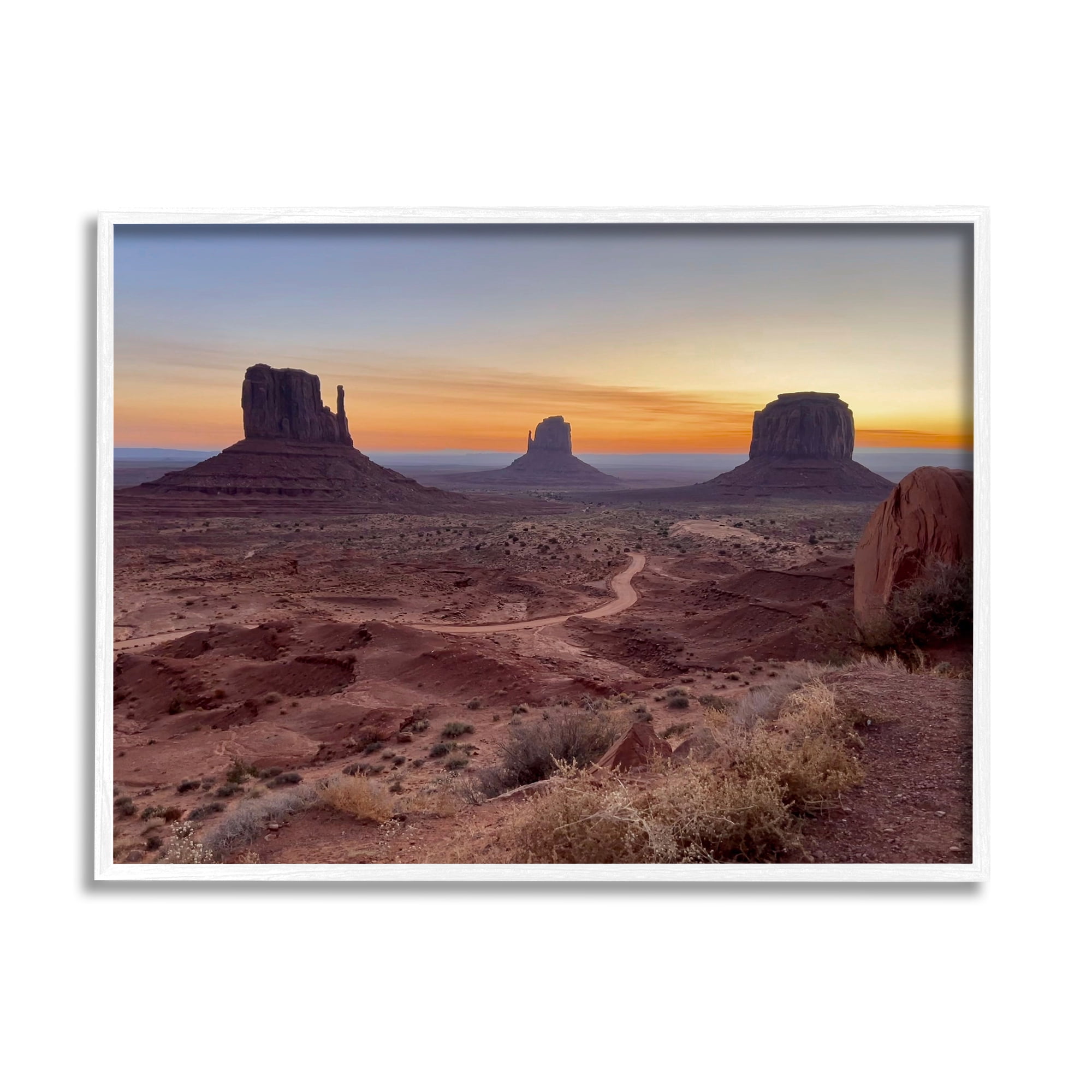 Stupell Industries Canyon Buttes Landscape Landscape Photography White Framed Art Print Wall Art, 14 x 11
