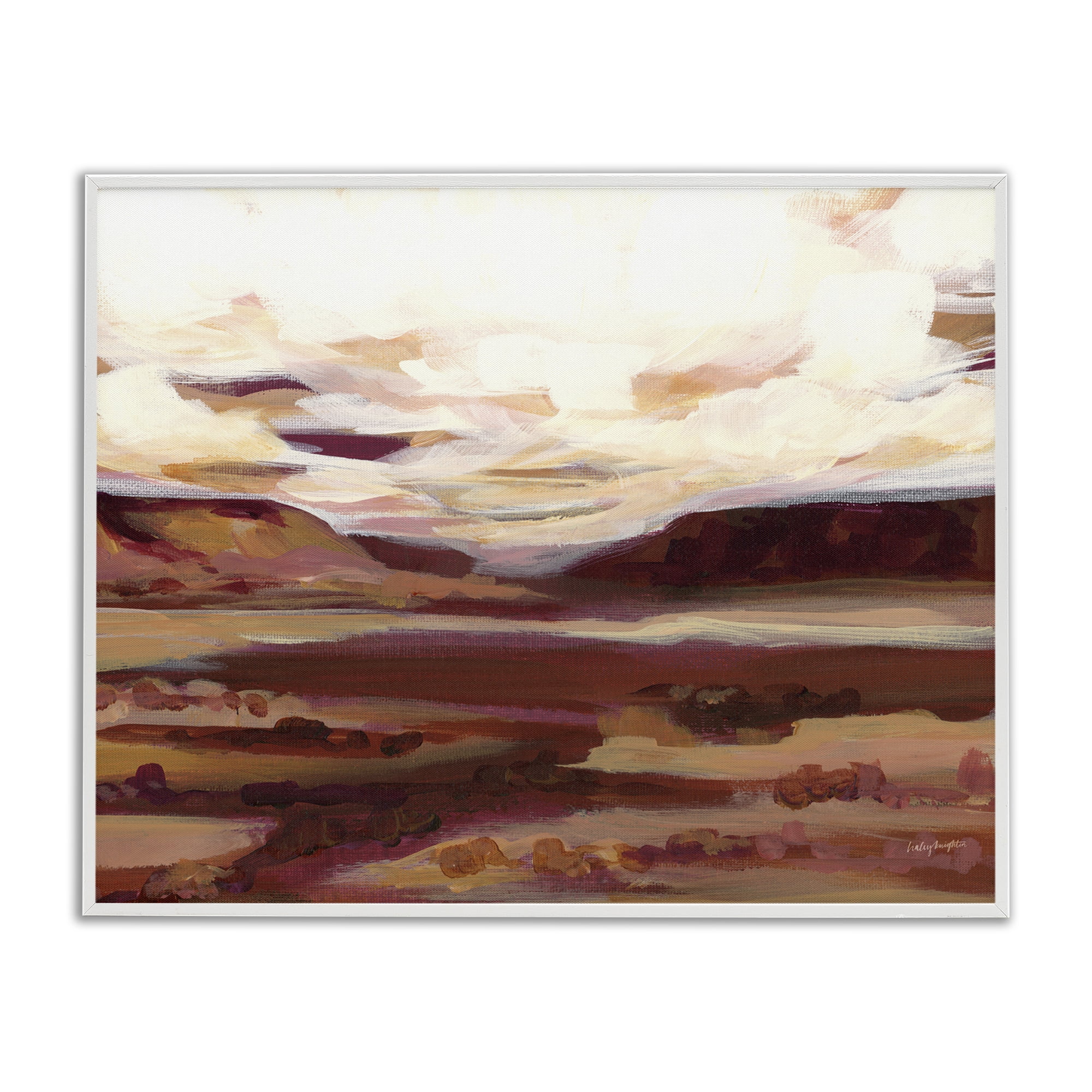 Stupell Industries Canyon Mesa Landscape Landscape Painting White Framed Art Print Wall Art, 30 x 24
